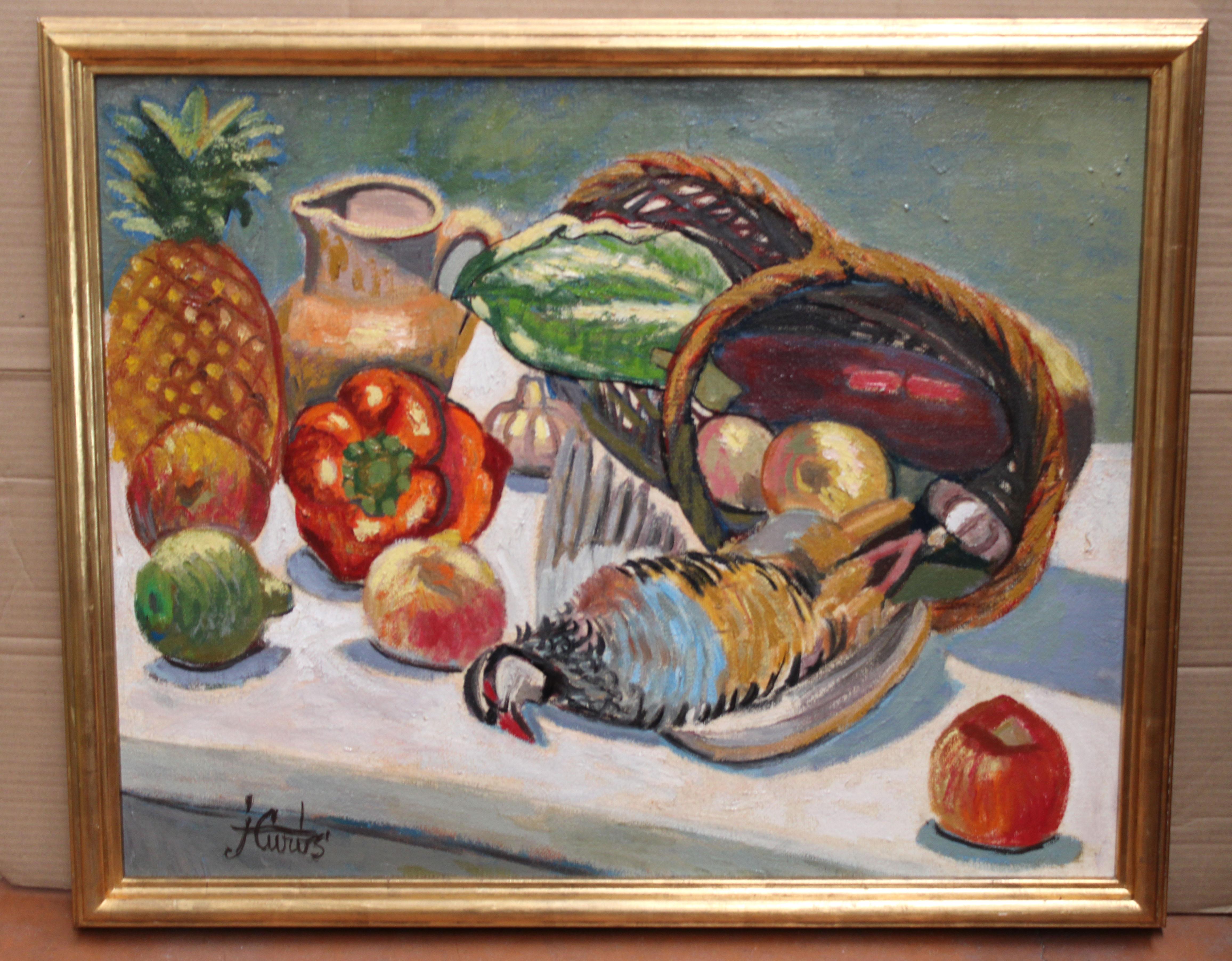 Óleo sobre tela - Bodegón firmado y titulado – Painting von Jordi Curós Ventura