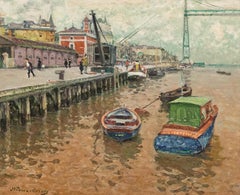 Jordi Freixas Cortes (1917-1984) - Framed Oil, The Dirty Estuary, Portugalete