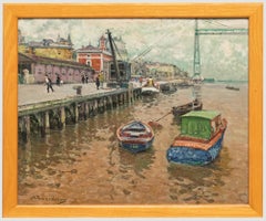 Jordi Freixas Cortes (1917-1984) - Huile encadrée, The Dirty Estuary, Portugalete