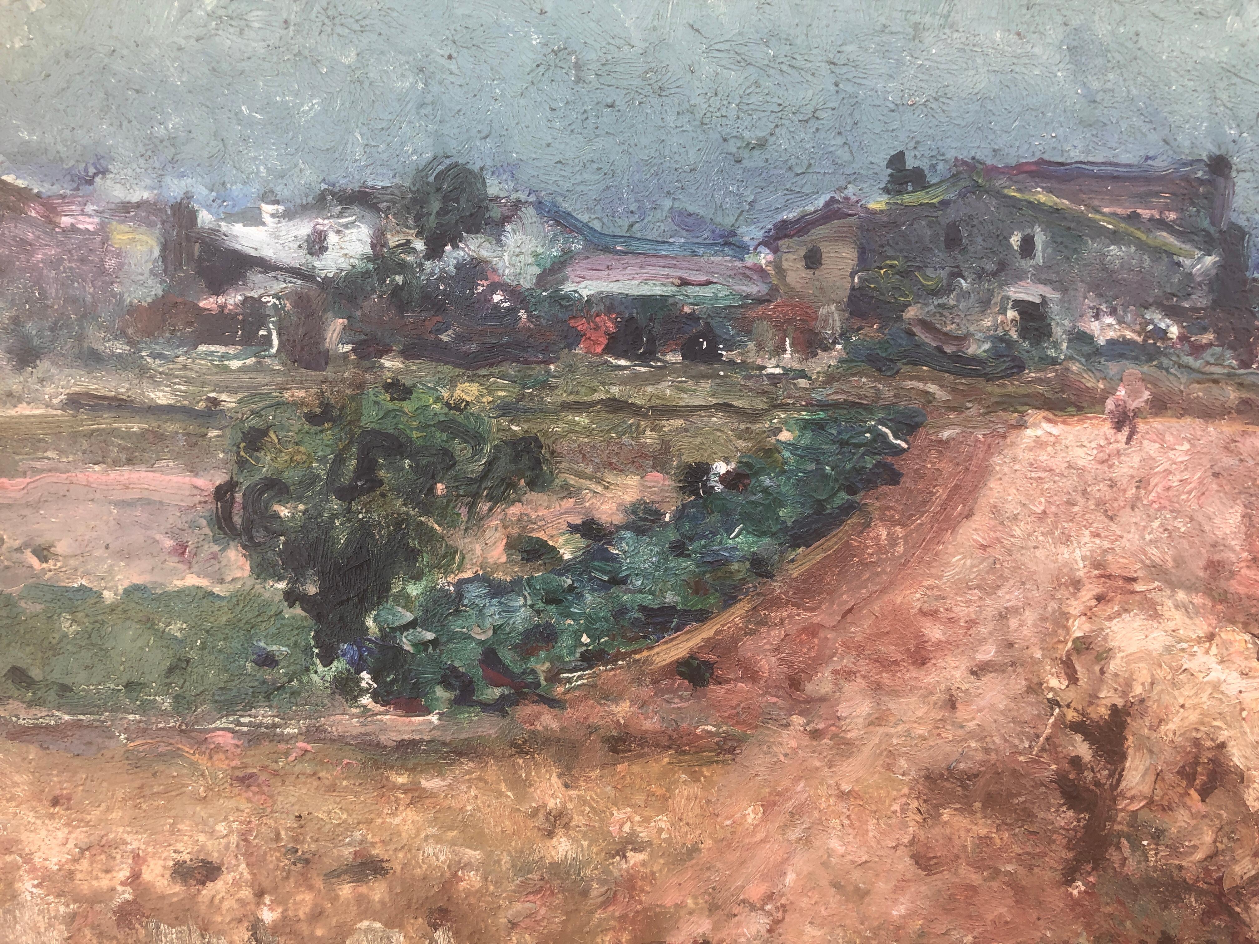 Spanish landscape Spain oil on canvas painting - Impressionist Painting by Jordi Freixas Cortes