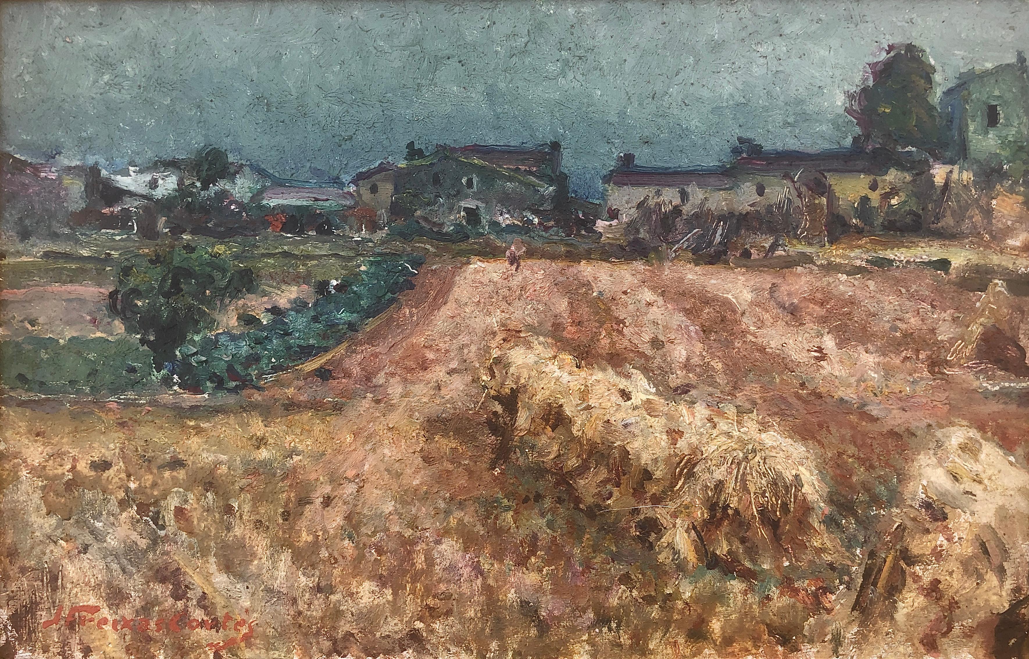 Spanish landscape Spain oil on canvas painting