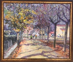 Walking in the park Spain oil on canvas painting