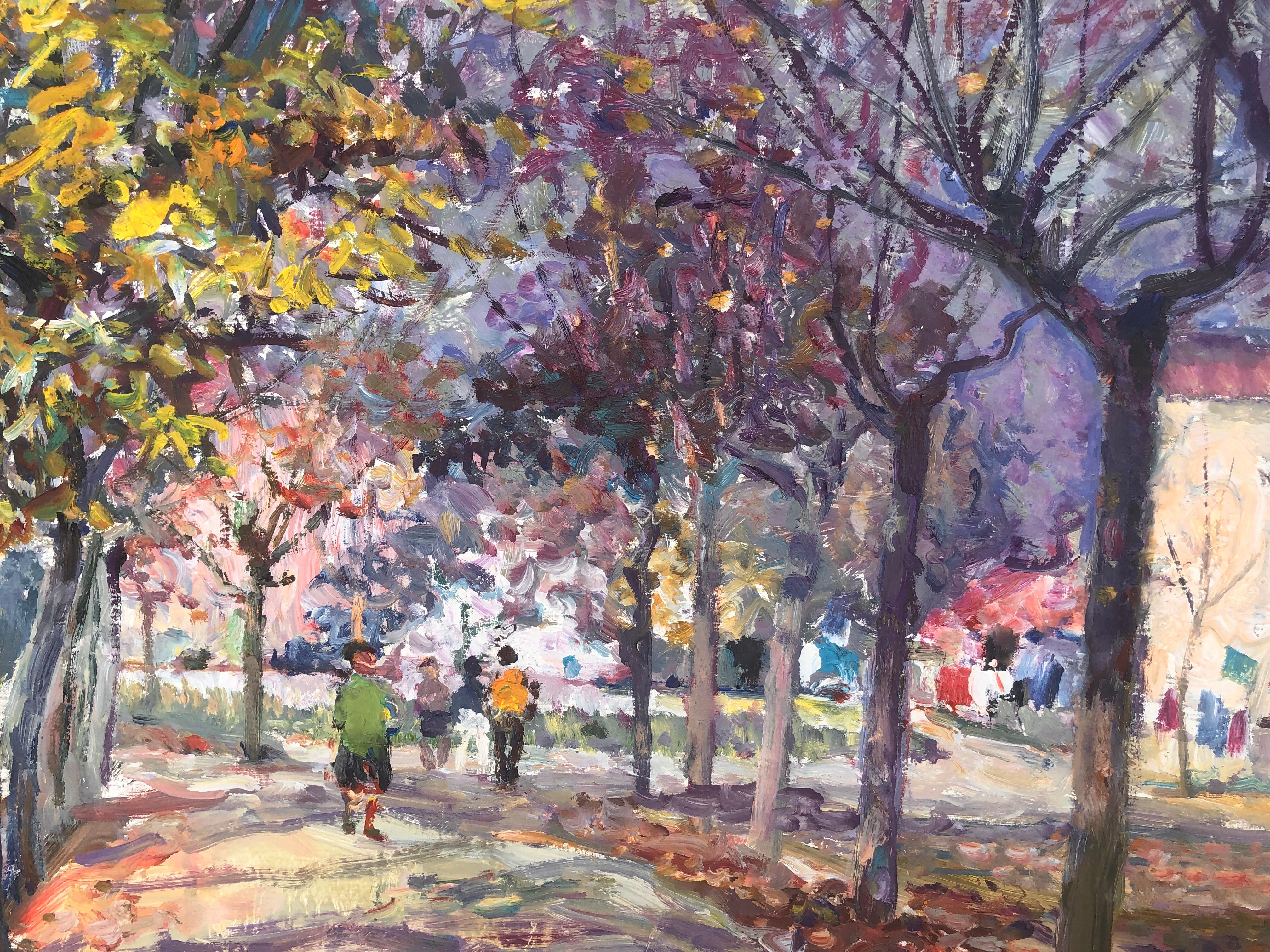 Walking in the park Spain oil on canvas painting 3