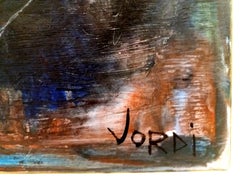 Mercade Schwarz Blau Rot color III- original abstraktes Acryl-Leinwandgemälde