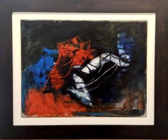 Mercade   Nero Blu  Rosso  colore III - pittura originale astratta su tela acrilica