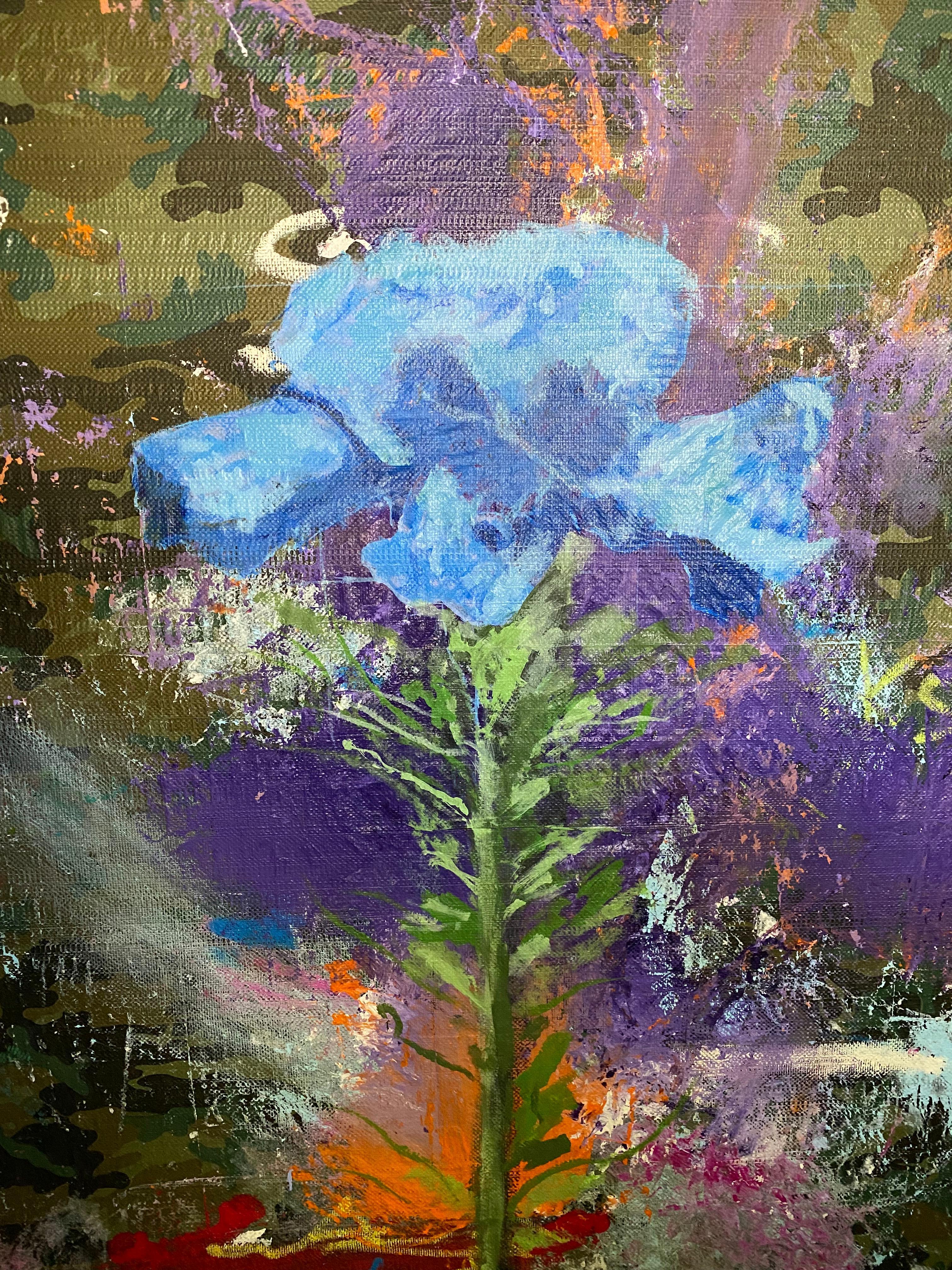 Savage Blue Flower - Mixed Media Art by Jordi Mollà