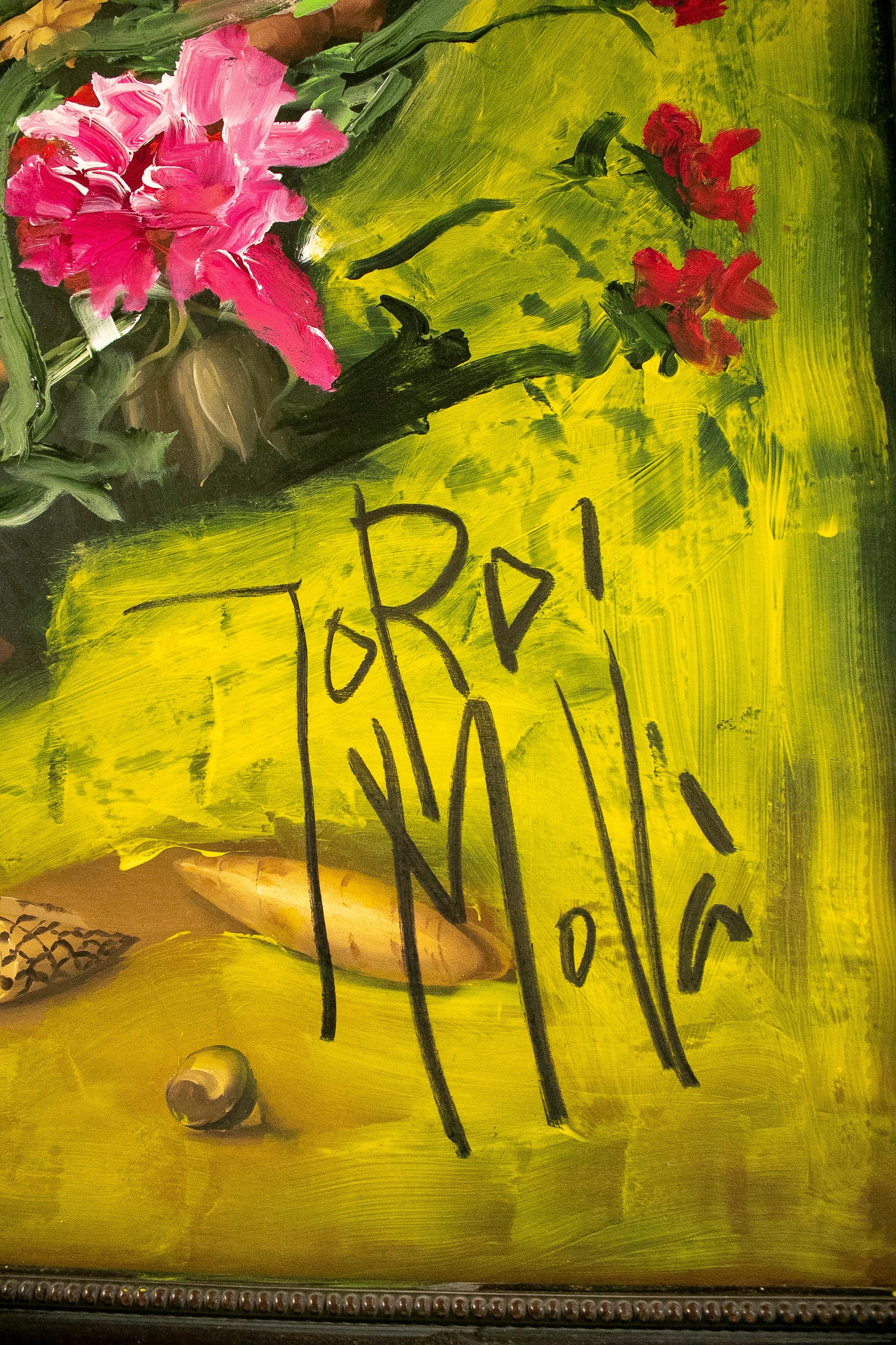 Peint à la main Peinture à l'huile de la série Marbella « Flower Power » de Jordi Moll, 2021 en vente