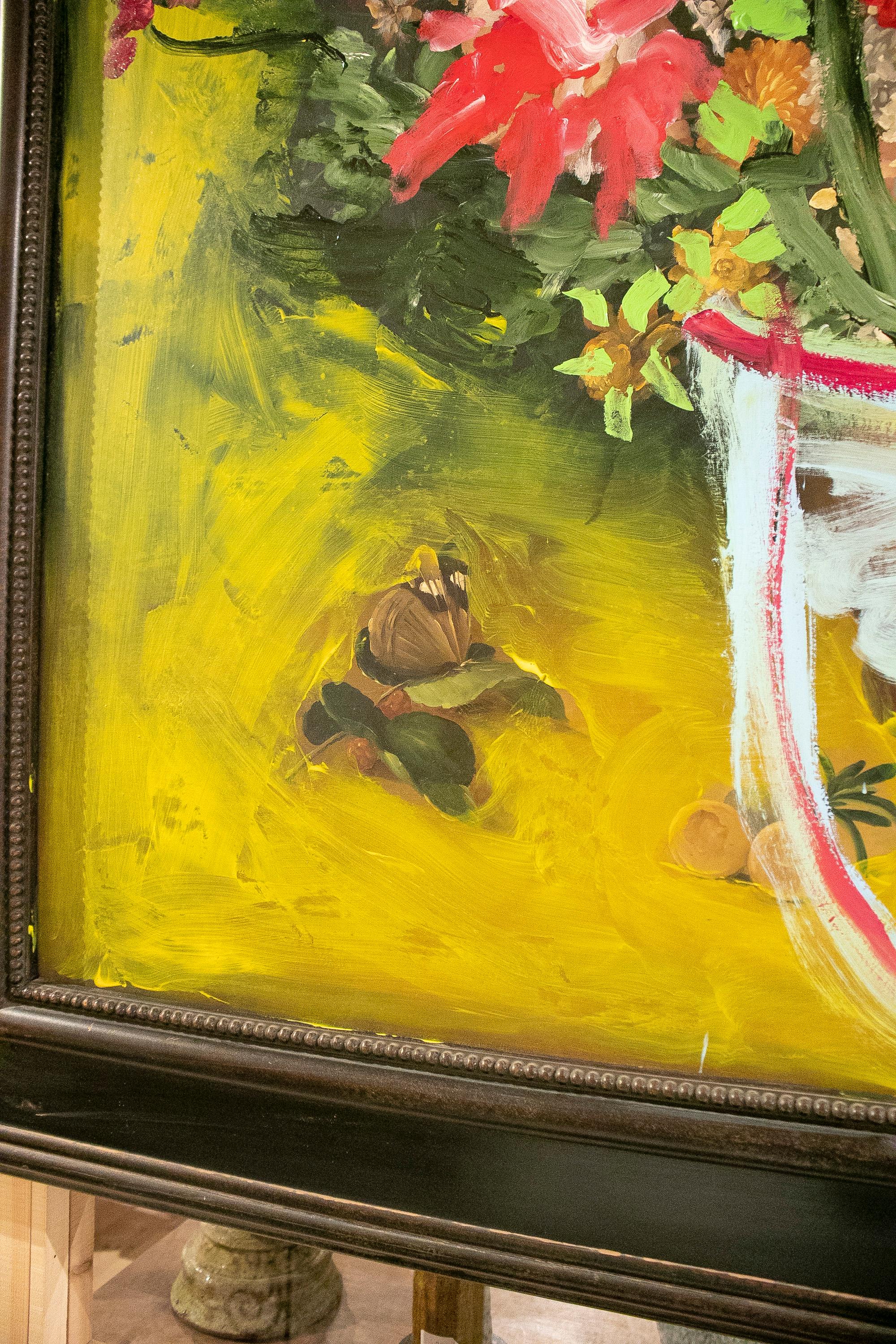 Toile Peinture à l'huile de la série Marbella « Flower Power » de Jordi Moll, 2021 en vente