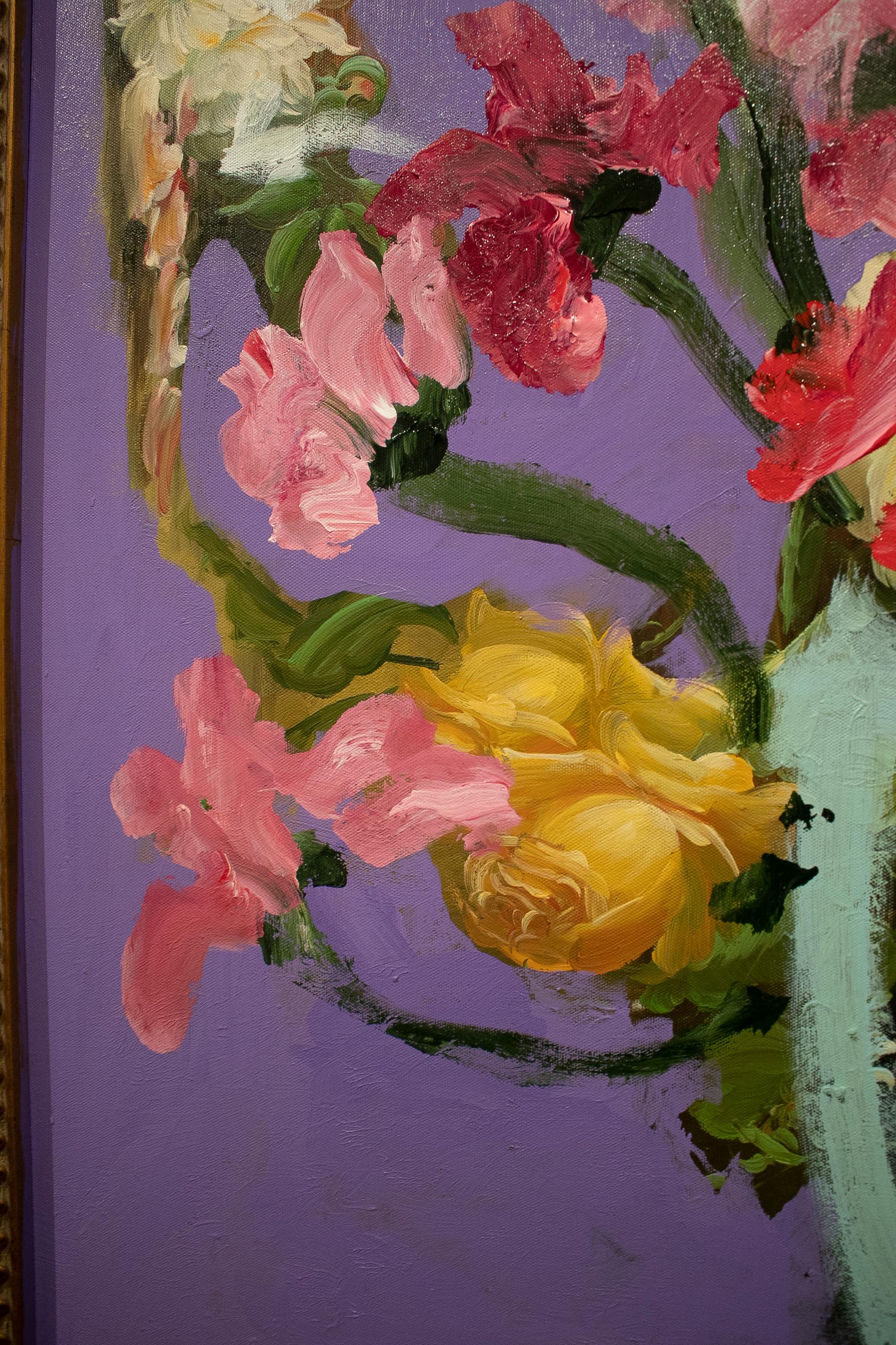 Peinture à l'huile de la série Marbella « Flower Power » de Jordi Moll, 2021 en vente 1