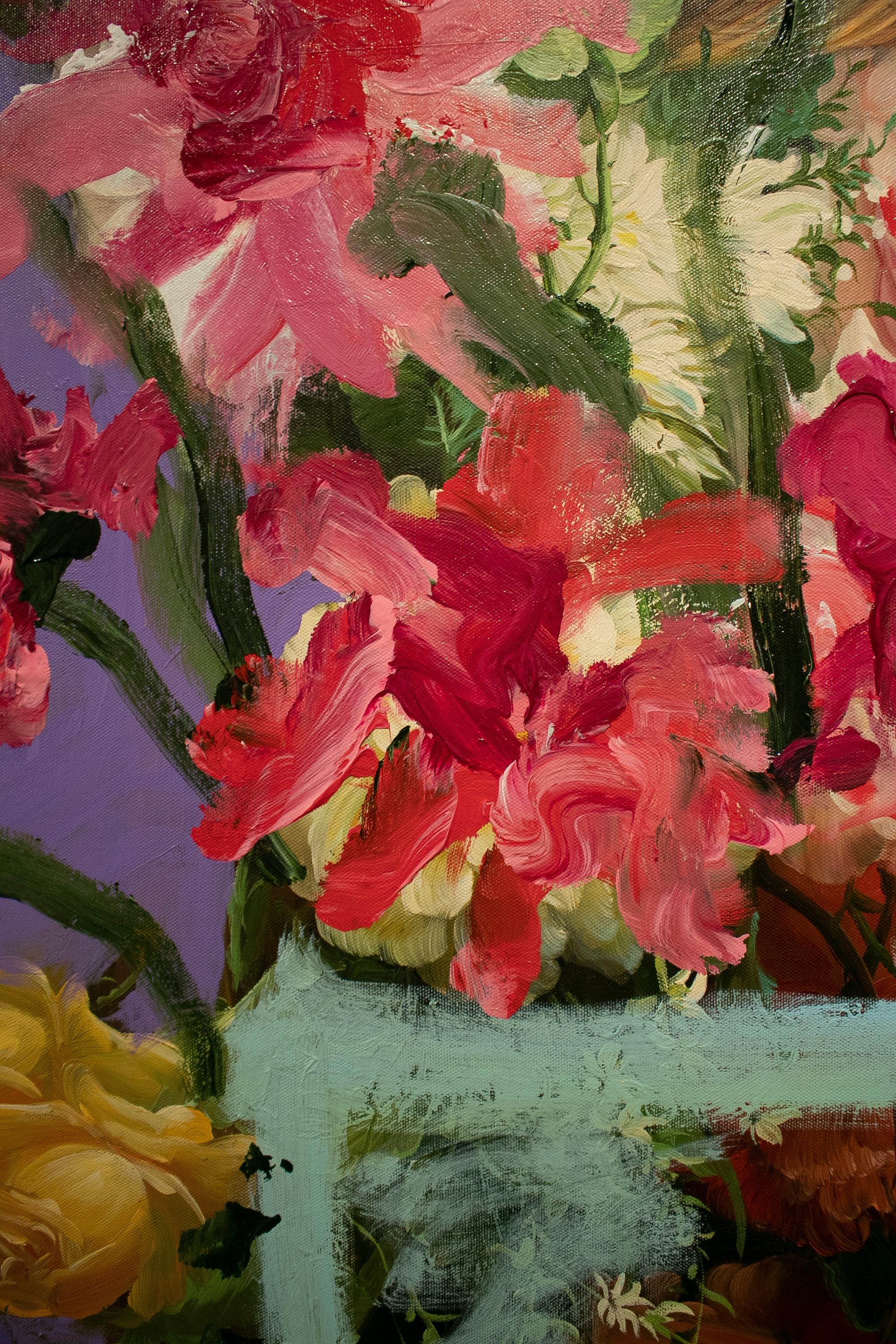 Peinture à l'huile de la série Marbella « Flower Power » de Jordi Moll, 2021 en vente 2