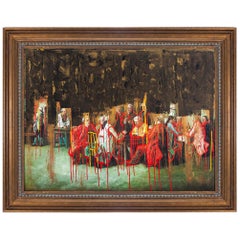 Jordi Mollá Signed and Dated Painting over Classical Oil on Canvas with Frame