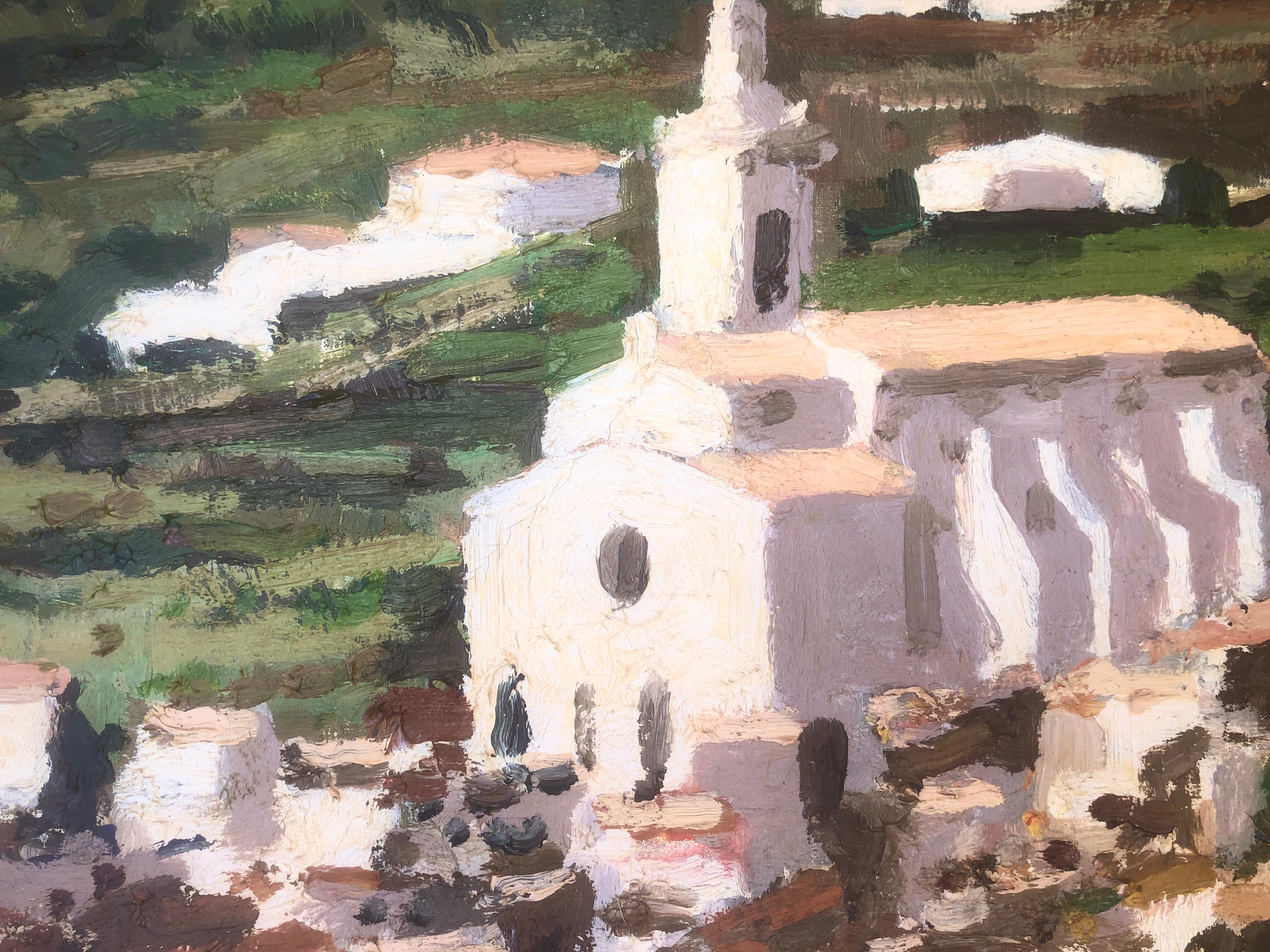 paysage marin de Cadaqués Espagne huile sur toile peinture en vente 1