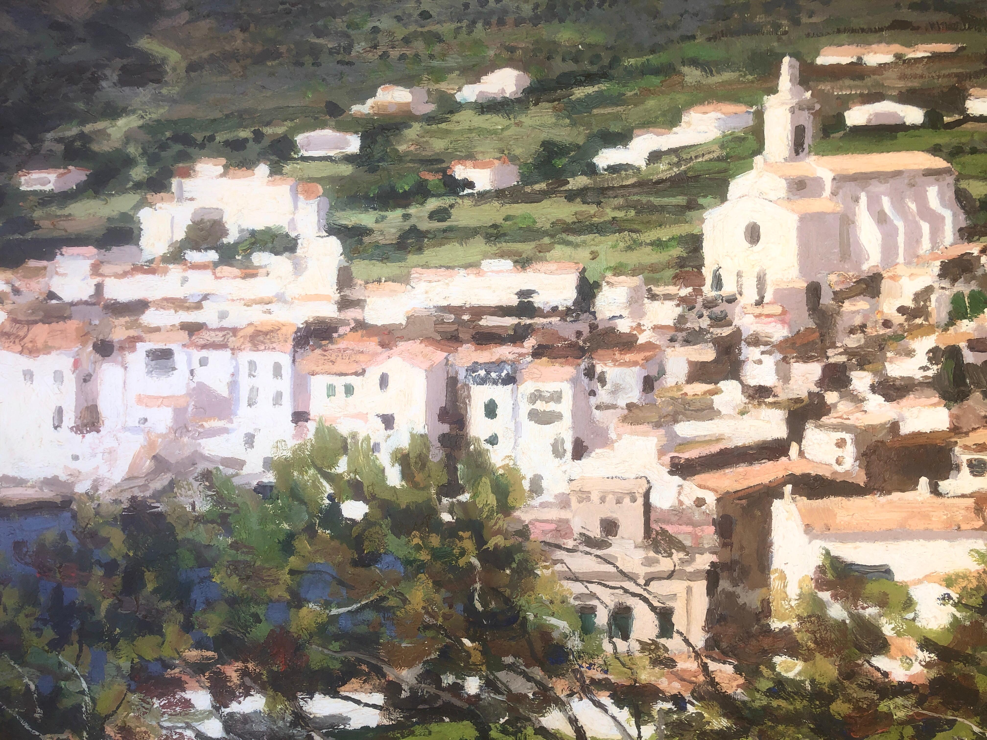 paysage marin de Cadaqués Espagne huile sur toile peinture en vente 3