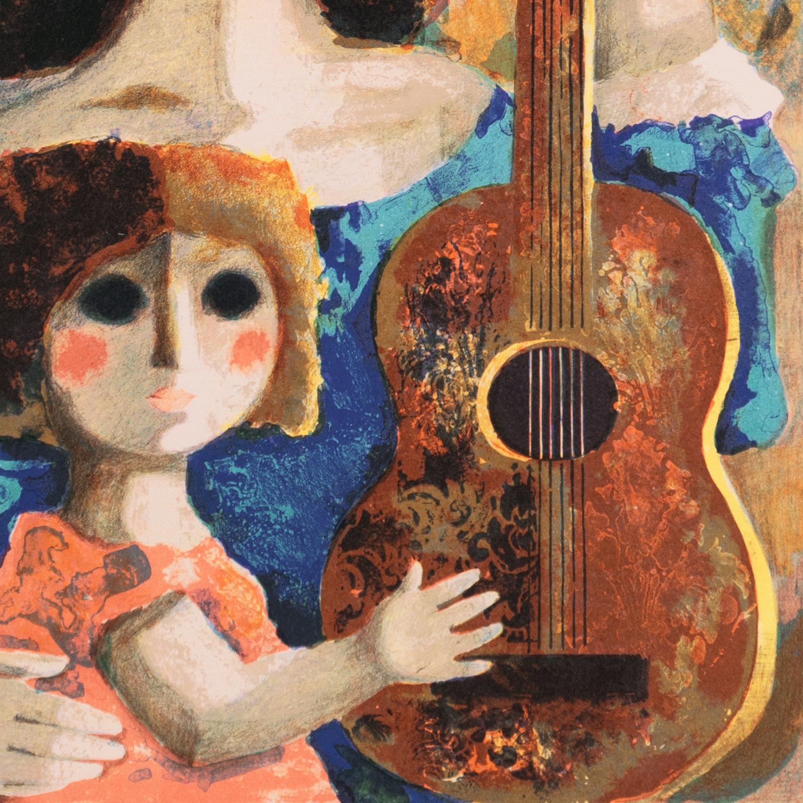 'Mother and Child with Guitar', Figural, Barcelona, Venice, Chicago, New York - Modern Print by Jordi Pla Domènech