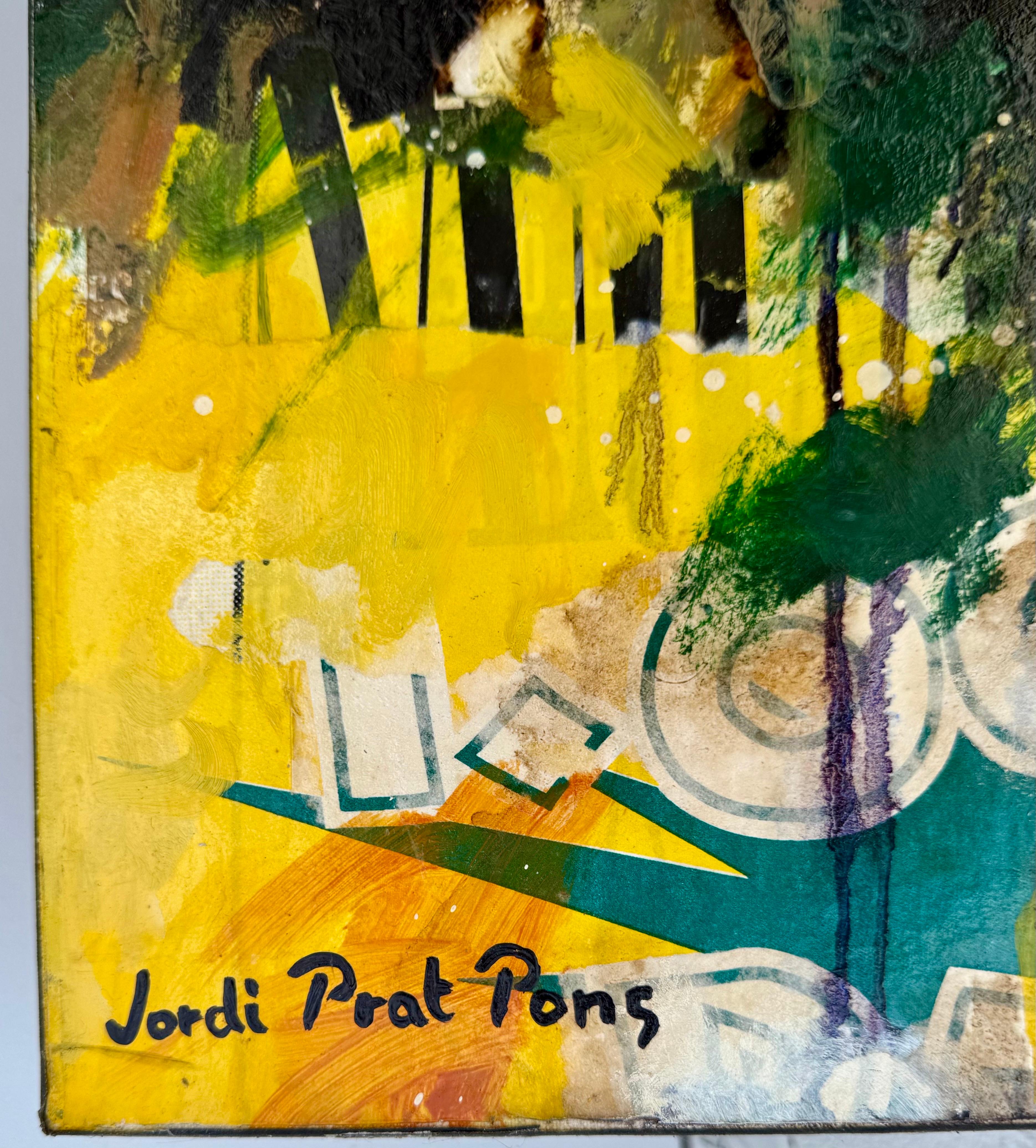 Grande peinture espagnole Pop Art Catalan Mixed Media Collage Painting Jordi Prat Pons en vente 10