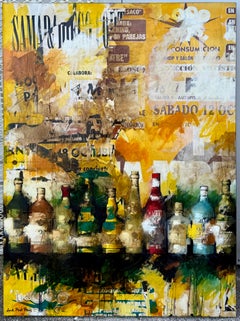 Large Spanish Pop Art Catalan Mixed Media Collage Painting Jordi Prat Pons