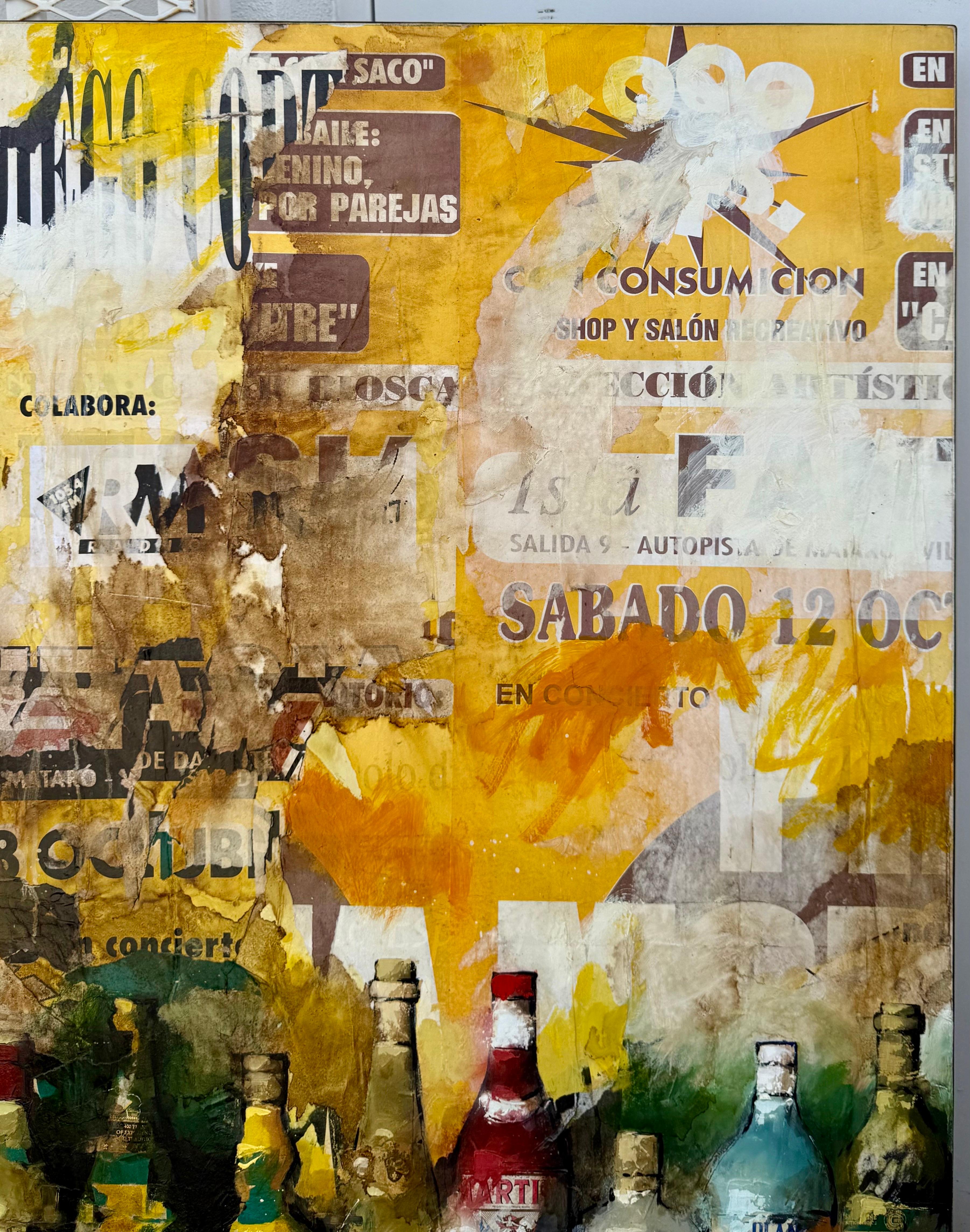 Grande peinture espagnole Pop Art Catalan Mixed Media Collage Painting Jordi Prat Pons en vente 3