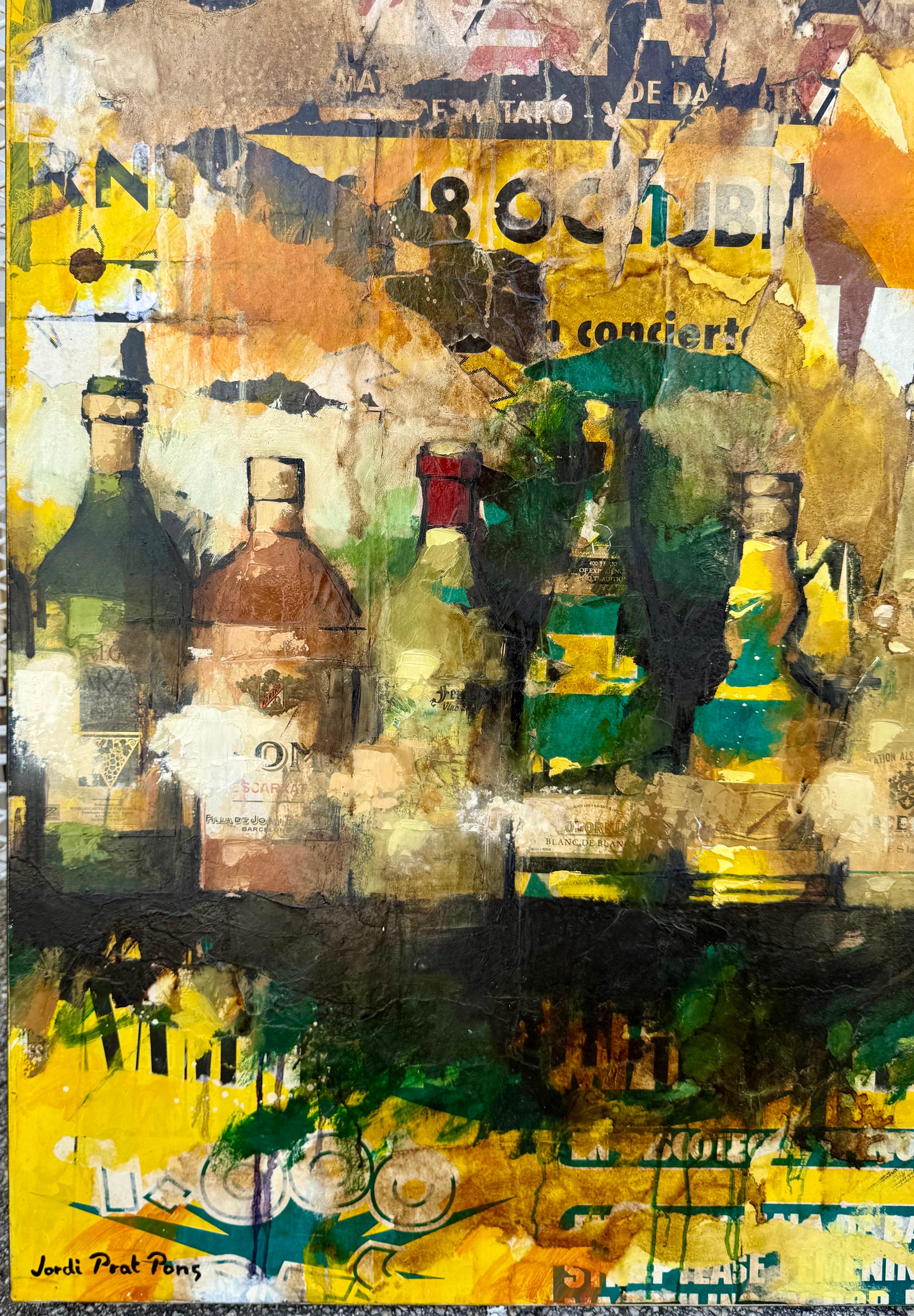 Grande peinture espagnole Pop Art Catalan Mixed Media Collage Painting Jordi Prat Pons en vente 4