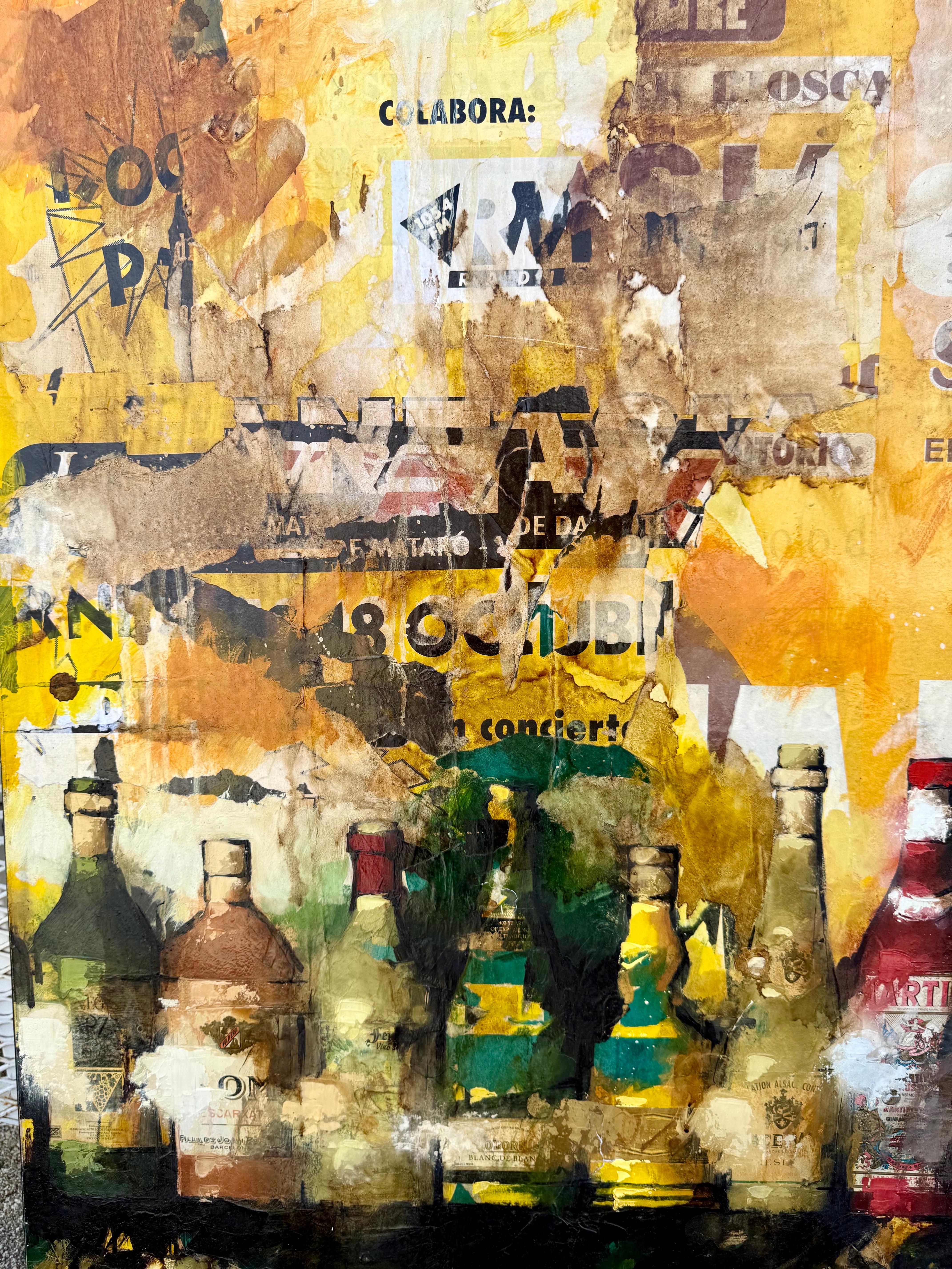 Grande peinture espagnole Pop Art Catalan Mixed Media Collage Painting Jordi Prat Pons en vente 7