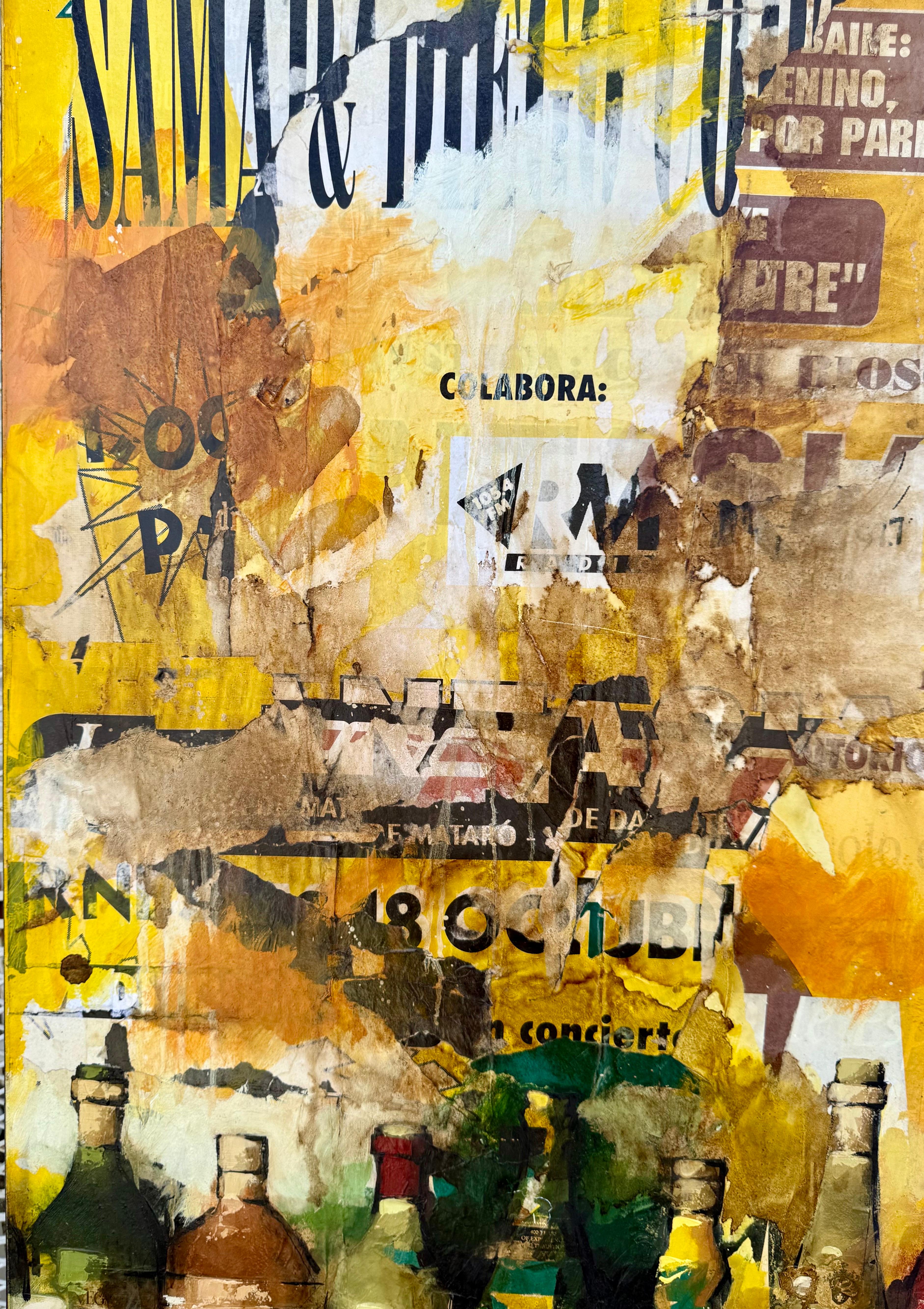Grande peinture espagnole Pop Art Catalan Mixed Media Collage Painting Jordi Prat Pons en vente 8