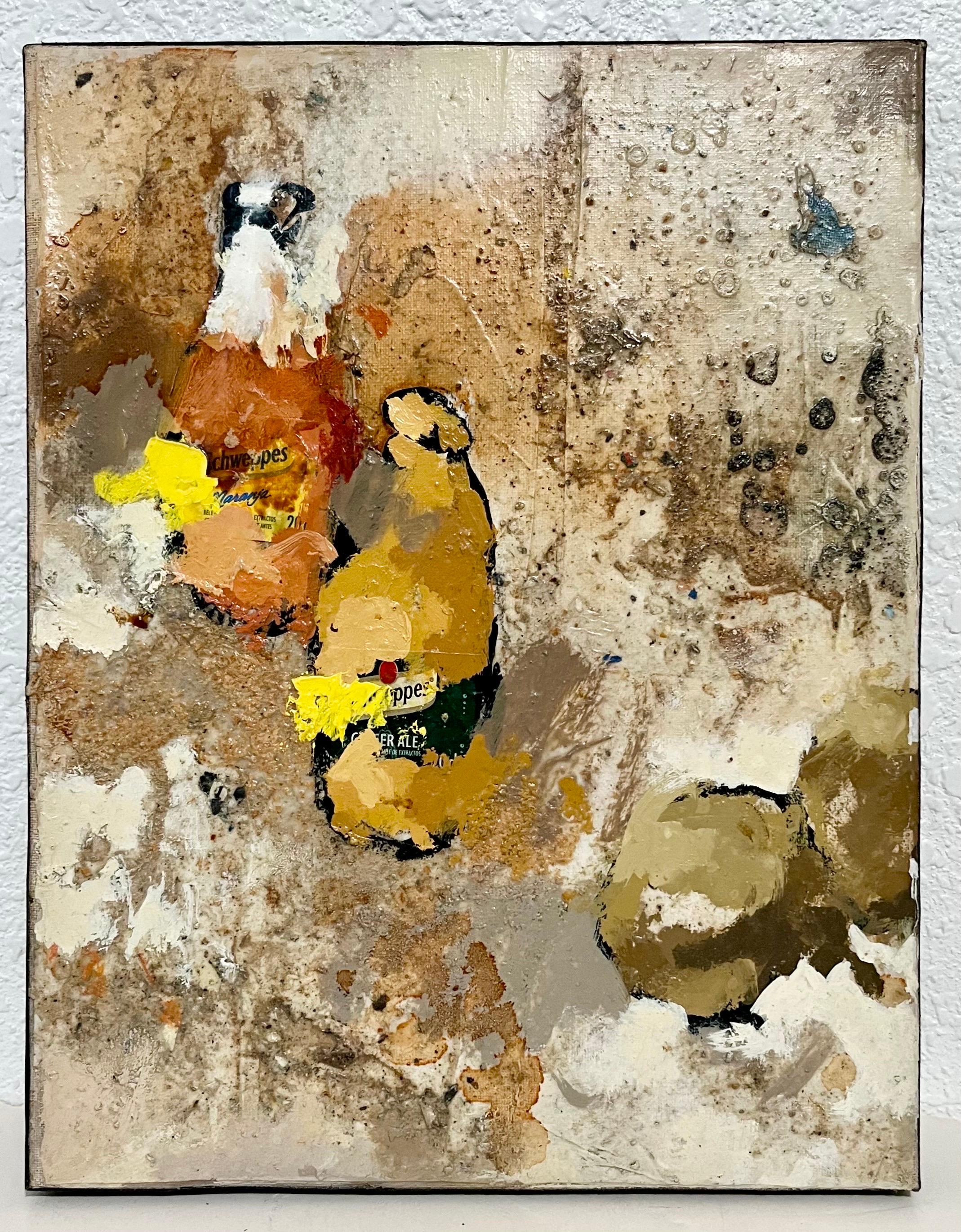 Jordi Prat Pons (Spanish, 1965) 
Mixed media paintings on canvas. 
Depicts a pair of Schweppes bottles.
Not signed on front. Bears name verso.

Catalan, Spanish painter Jordi Prat Pons is best known for his uniquely modern approach to the