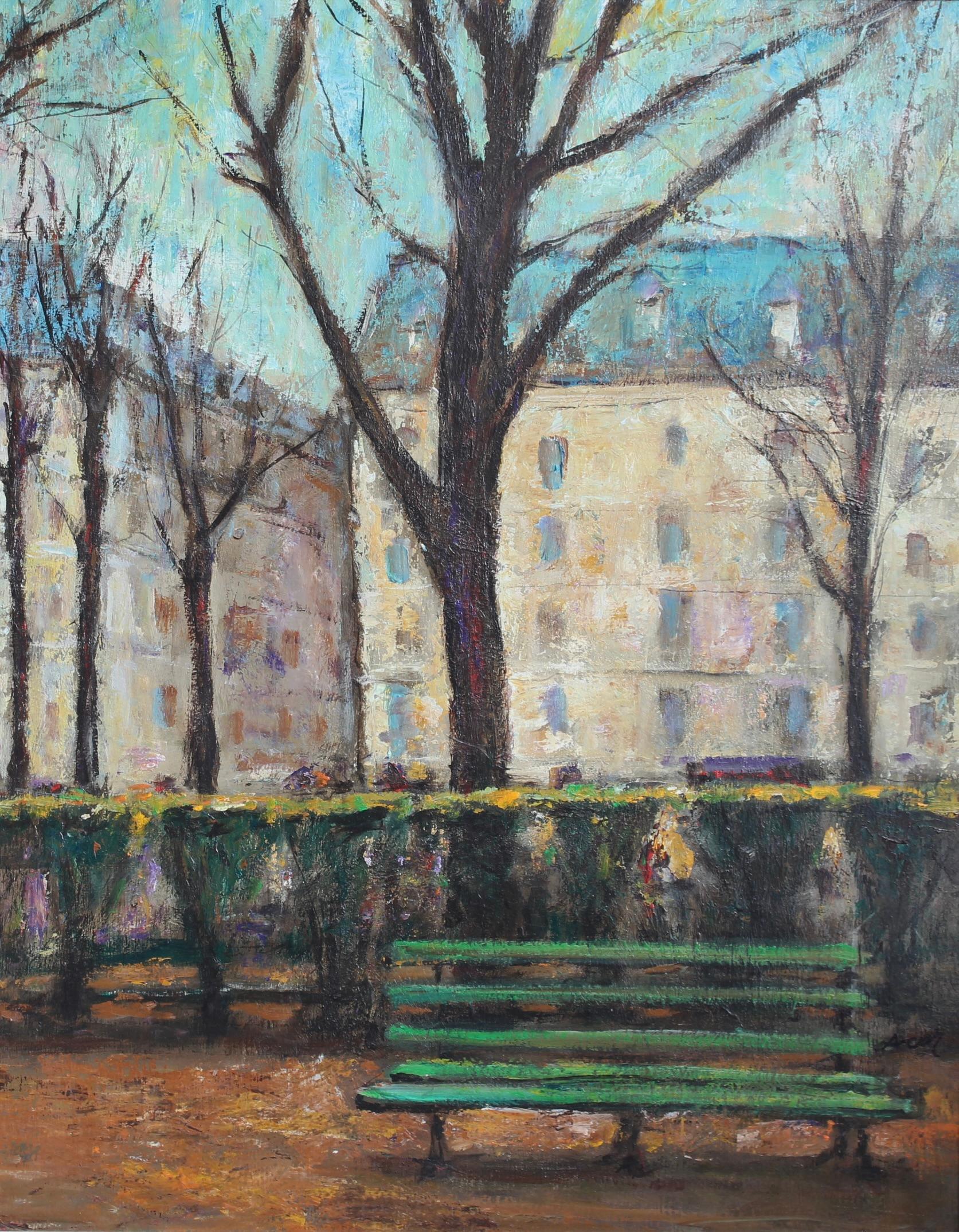 'Le Banc Public à Paris' by Jordi Roca (circa 1980s) For Sale 1