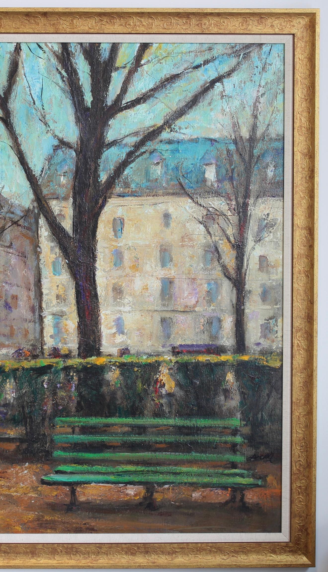 'Le Banc Public à Paris' by Jordi Roca (circa 1980s) For Sale 2