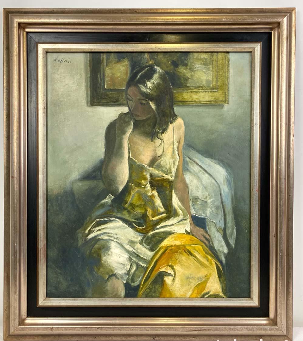 Jordi Rollán Lahoz- Joven pensativa - Óleo lienzo - Painting by Jordi Rollan Lahoz