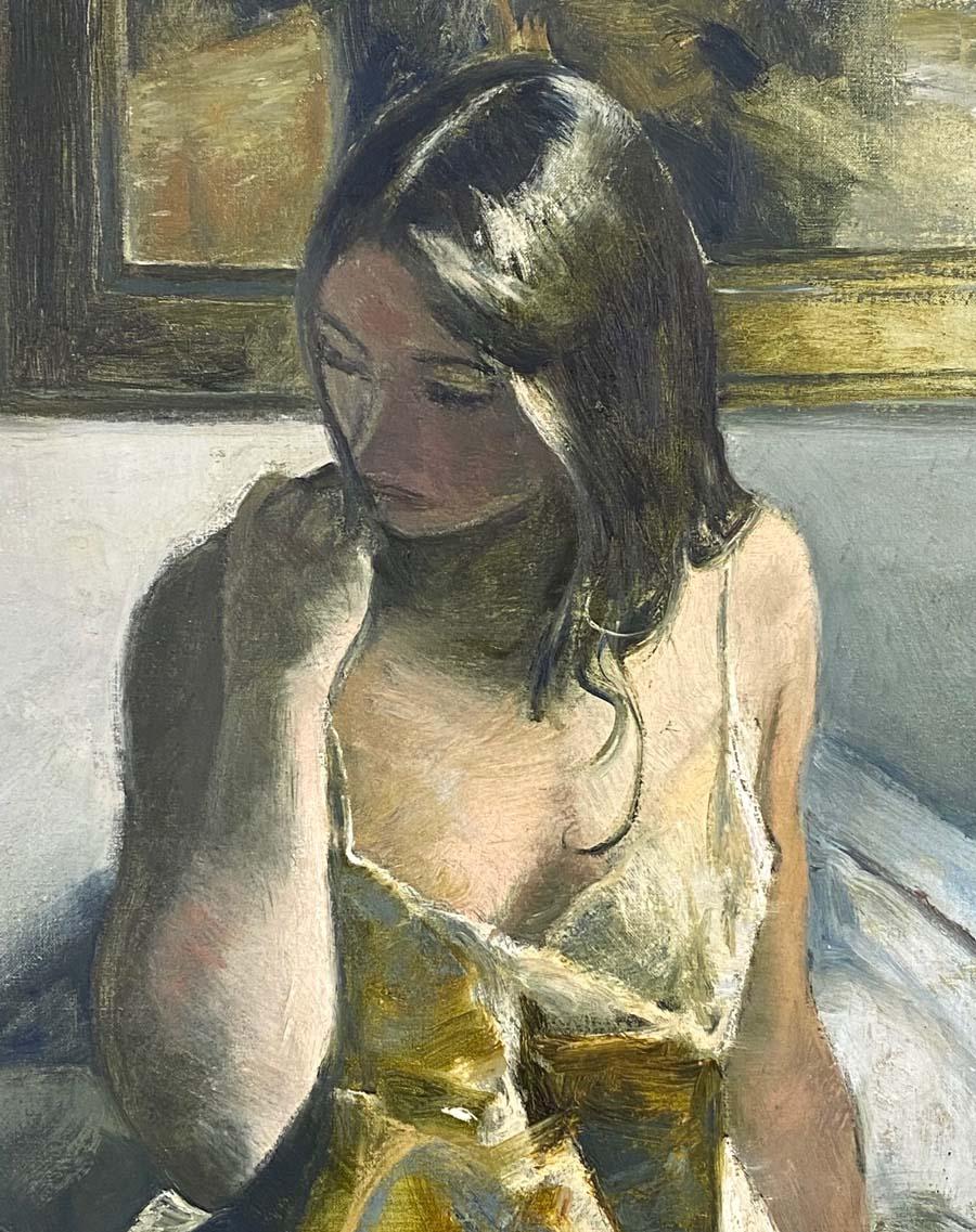 Jordi Rollán Lahoz- Joven pensativa - Óleo lienzo - Academic Painting by Jordi Rollan Lahoz