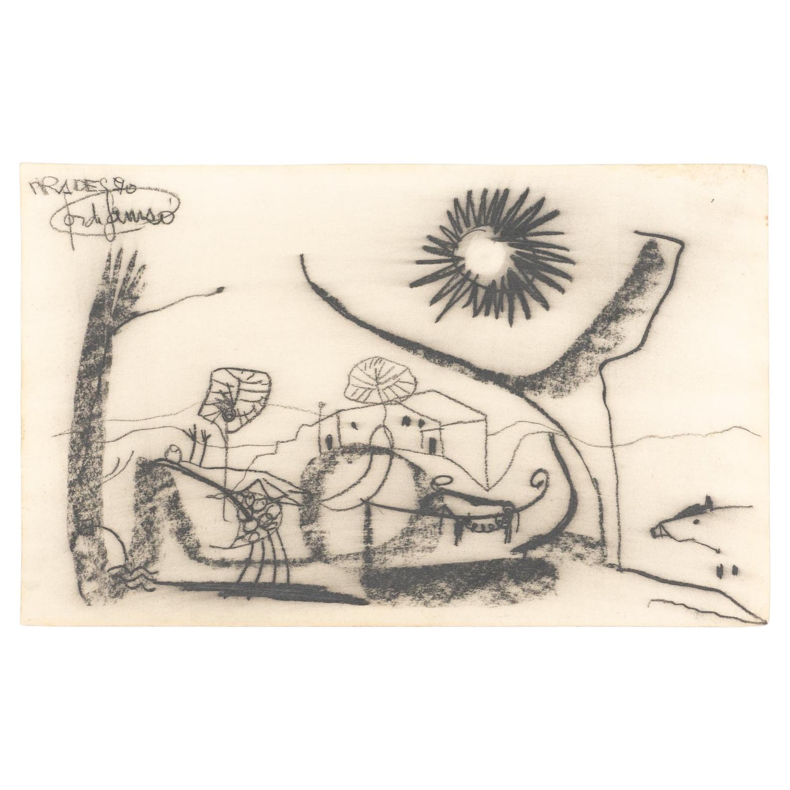 Jordi Samso 'Prades' Drawing, 1990 For Sale