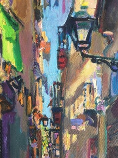 BARCELONA STREET - Original-Acryl-Leinwandgemälde