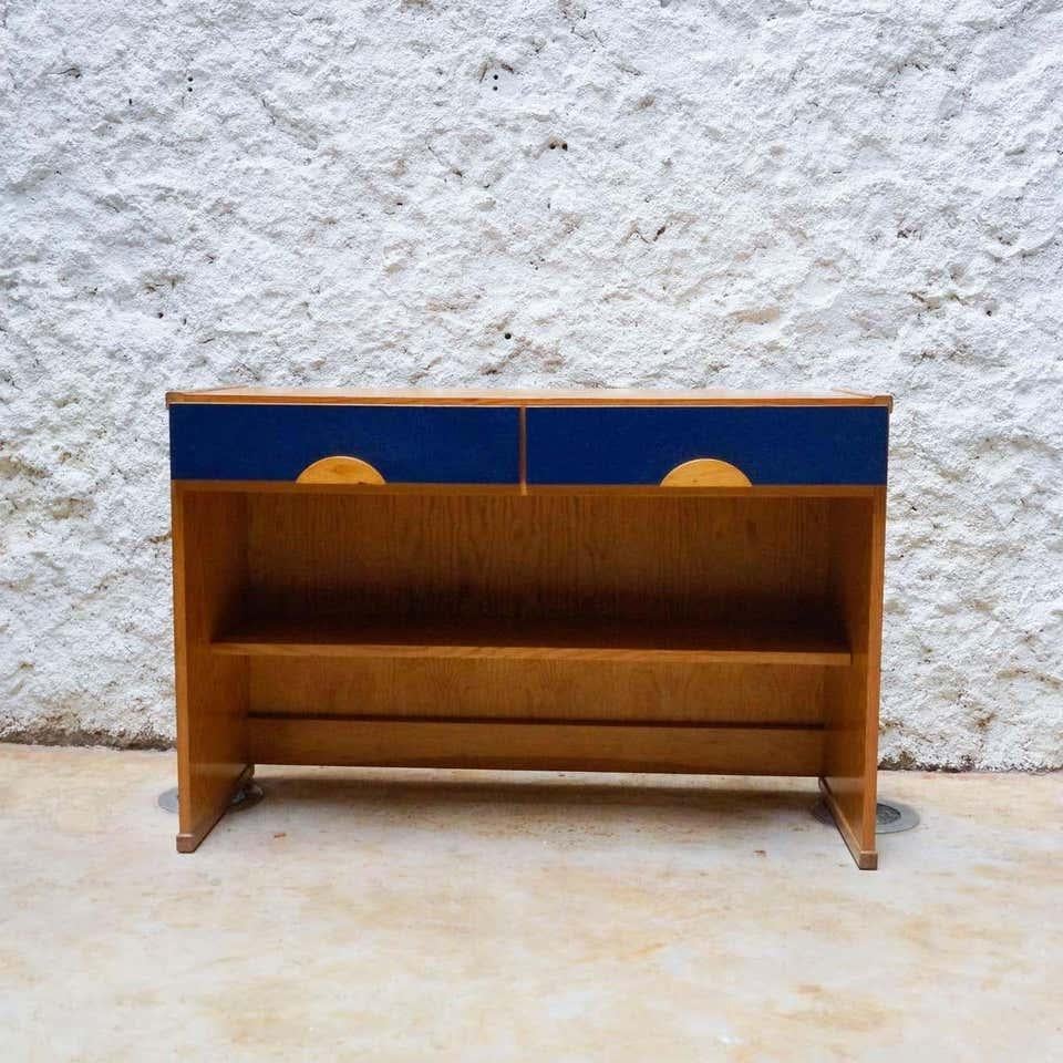Mid-Century Modern Jordi Vilanova Desk and Stool Set in Wood, circa 1960 For Sale