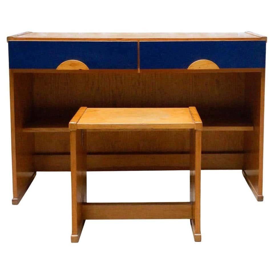 Bois Ensemble bureau et tabouret en Wood Wood de Jordi Vilanova, vers 1960 en vente