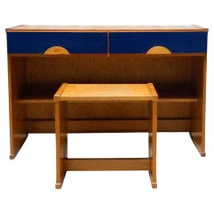 Jordi Vilanova Desk and Stool Set in Wood, circa 1960