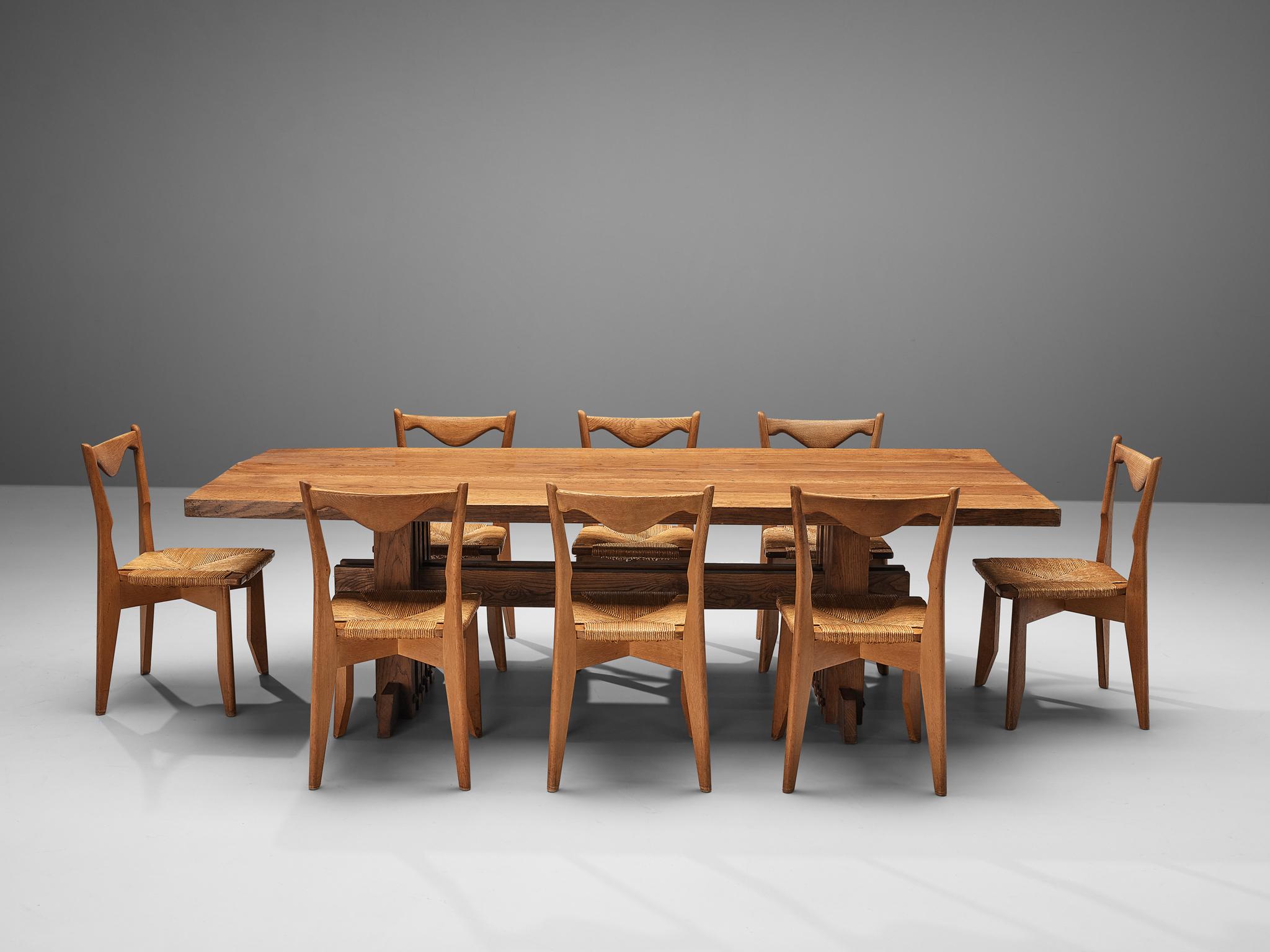 European Jordi Vilanova I Bosch Dining Table with Guillerme & Chambron ‘Thibault’ Chairs