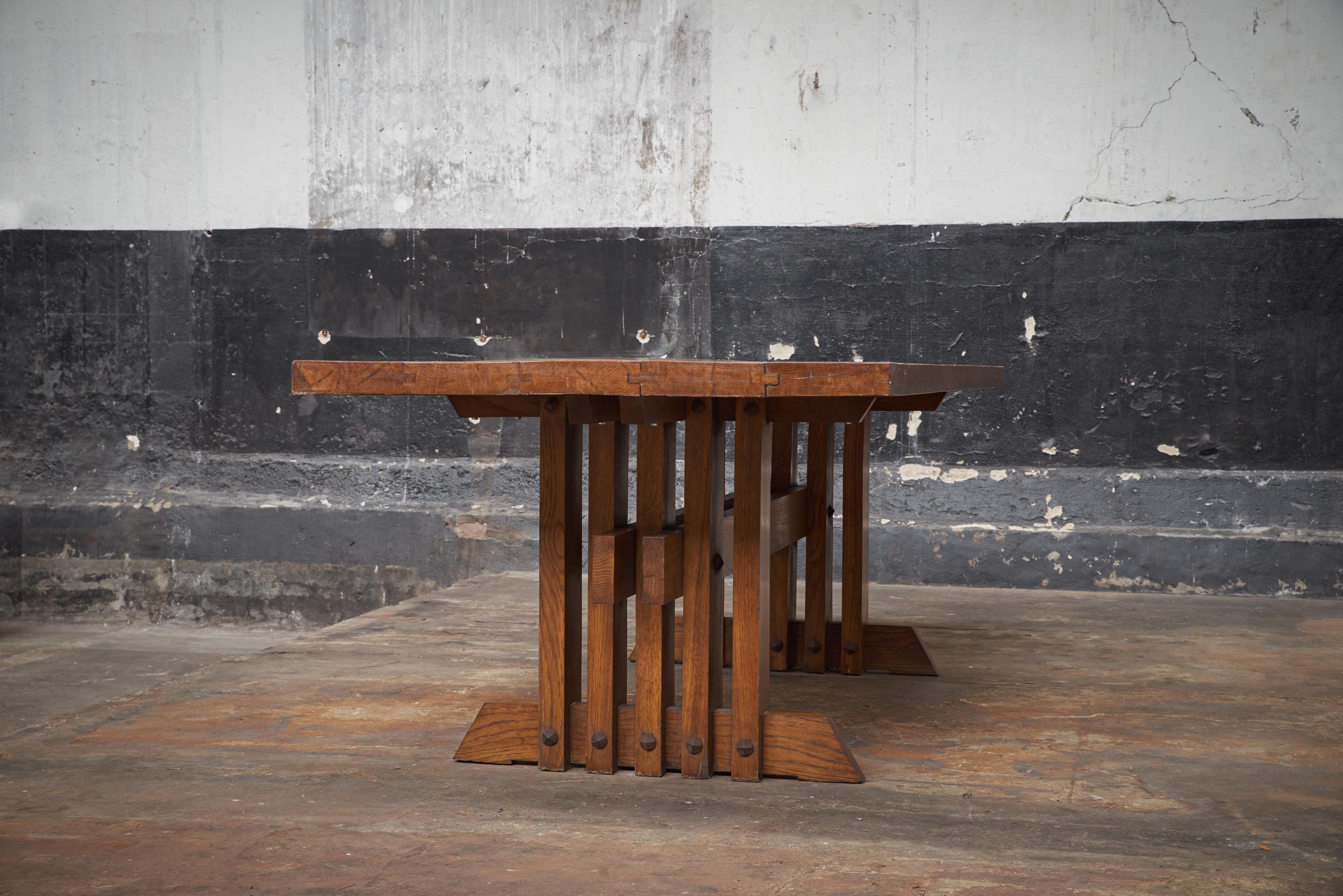 Jordi Vilanova I Bosch Rare Dining Table in Oak In Good Condition In Waalwijk, NL