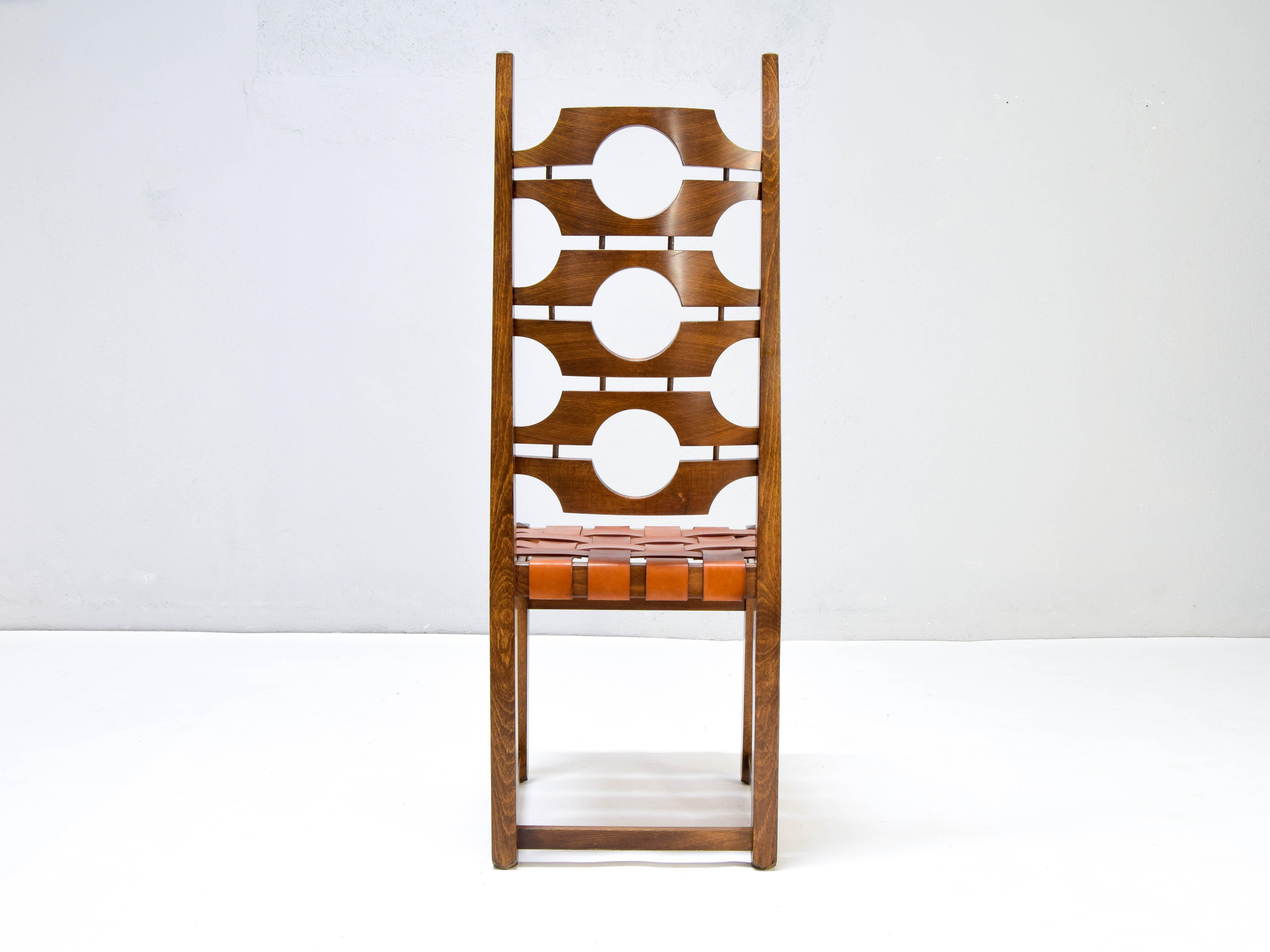 Leather Jordi Vilanova i Bosh Mid-Century Mediterranean Modern Ash Dining Chairs