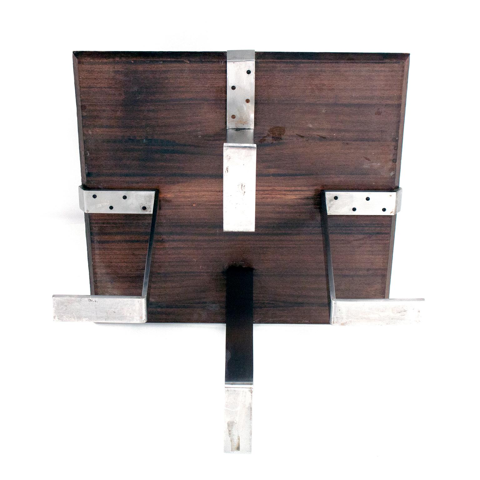 Jordi Vilanova Midcentury, Square Side Table, Walnut and Nickel-Plated Feet 1