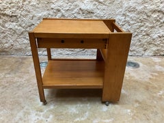 Jordi Vilanova Pine Wood Bar Cart, Spain, Circa 1960