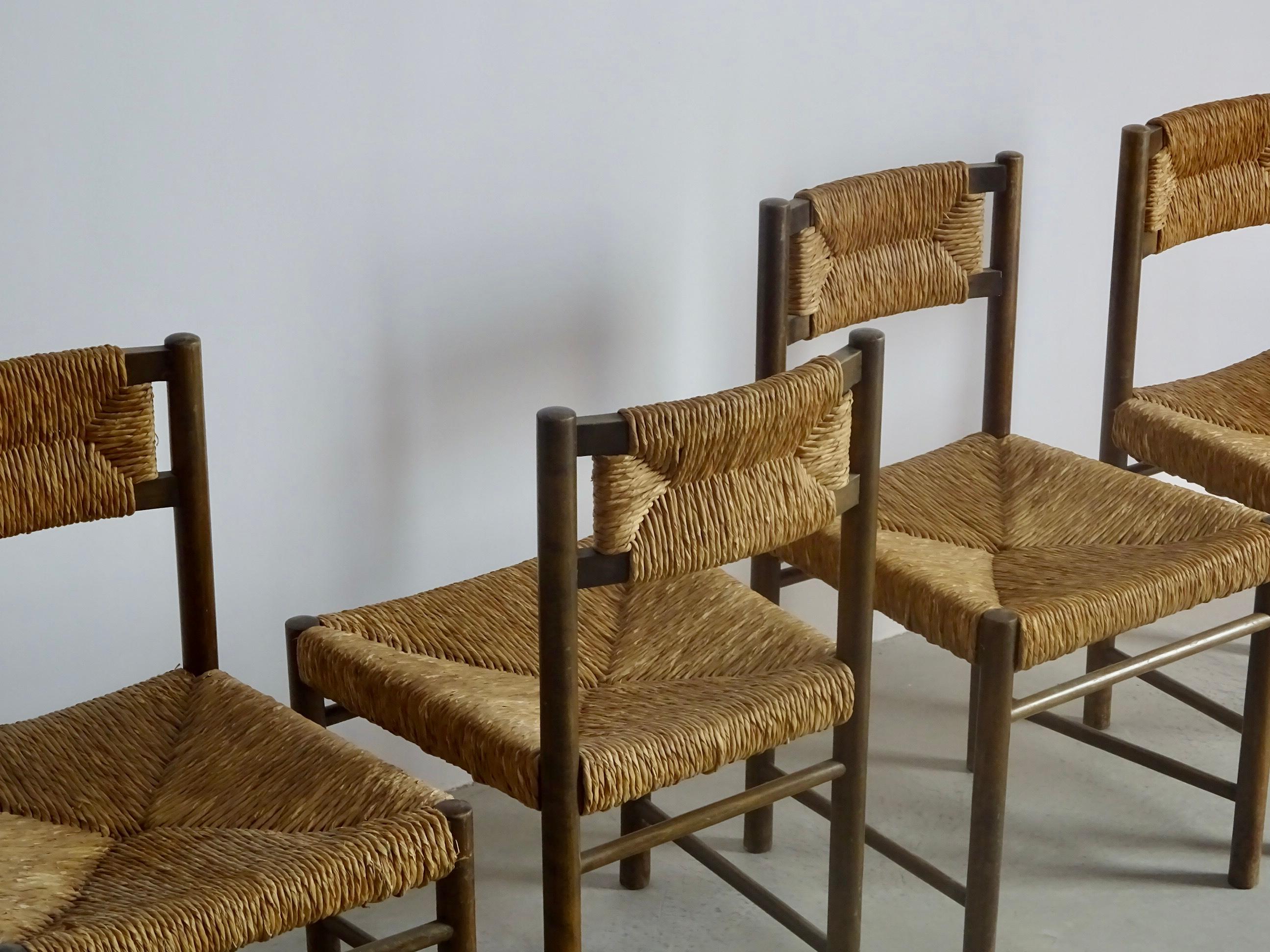 Mid-20th Century Jordi Vilanova Rush Chairs, Set of Four For Sale