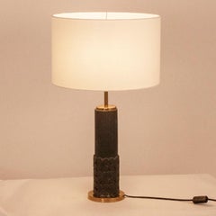 Jordi Vilanova Table Lamp, Brass and Ceramic, Spain 1970s, Dark Green