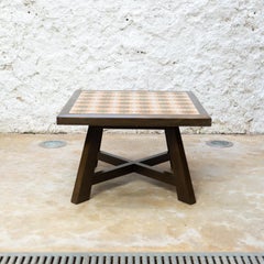 Jordi Vilanova Wood and Ceramic Coffee Table: Spanish Mid-century Masterpiece
