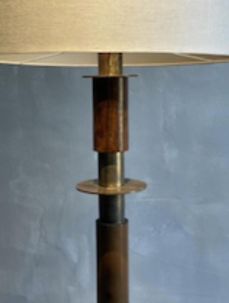 Jordi Villanova Brass and Wood Floor Lamp For Sale at 1stDibs
