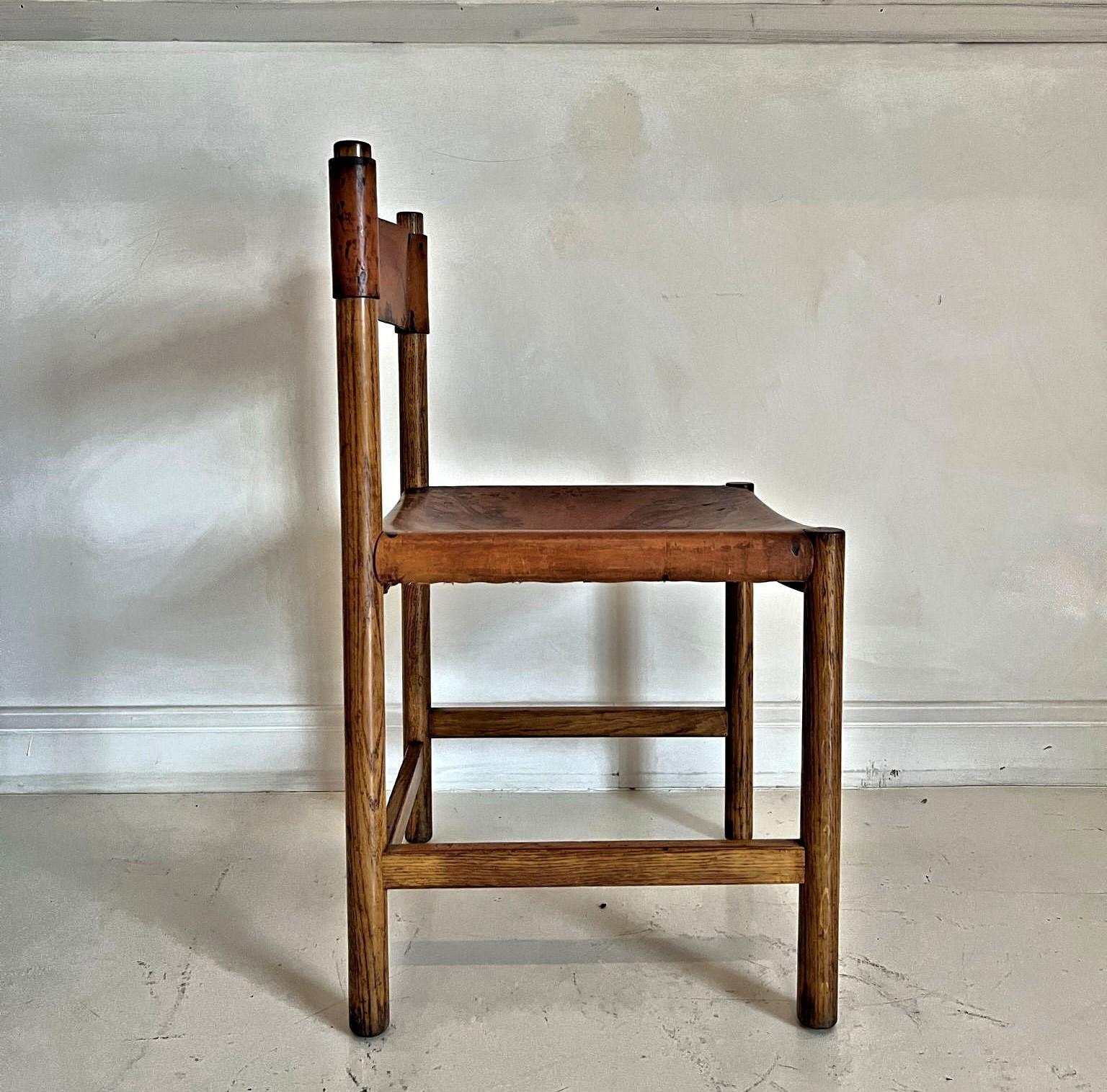 Jordi Villanova Leather and Wood Chair For Sale 1