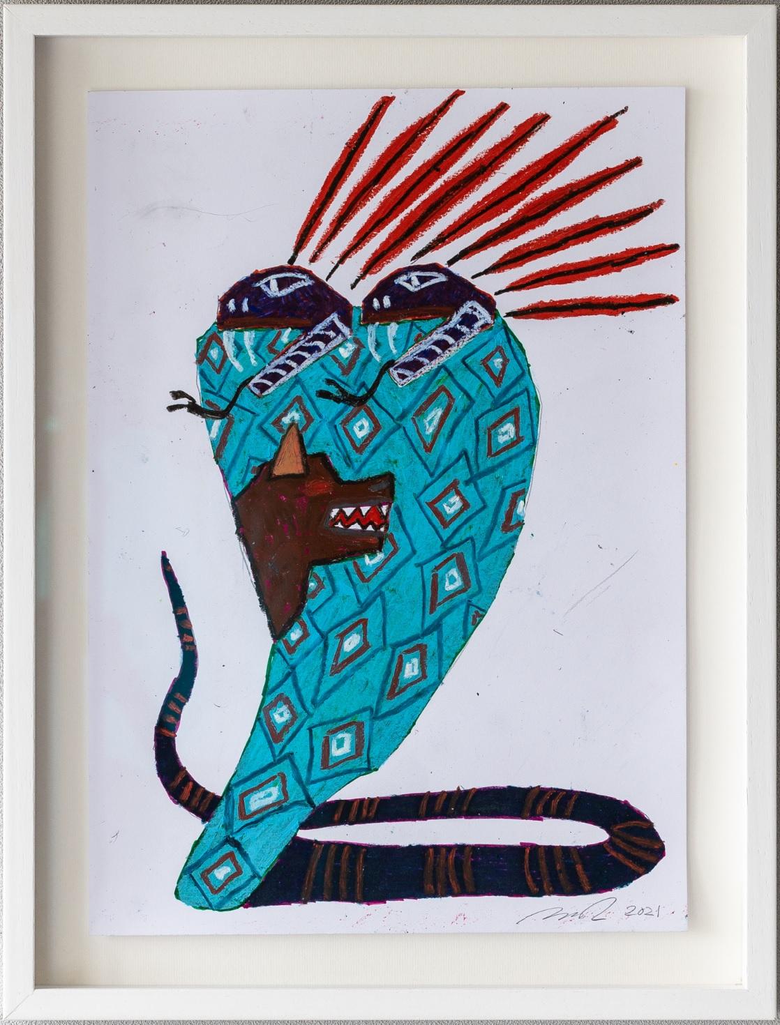 Jordy Kerwick
Oil pastel on paper
Sheet Size  42 × 29 cm
Hand-signed at the lower right of the paper.
Frame Included