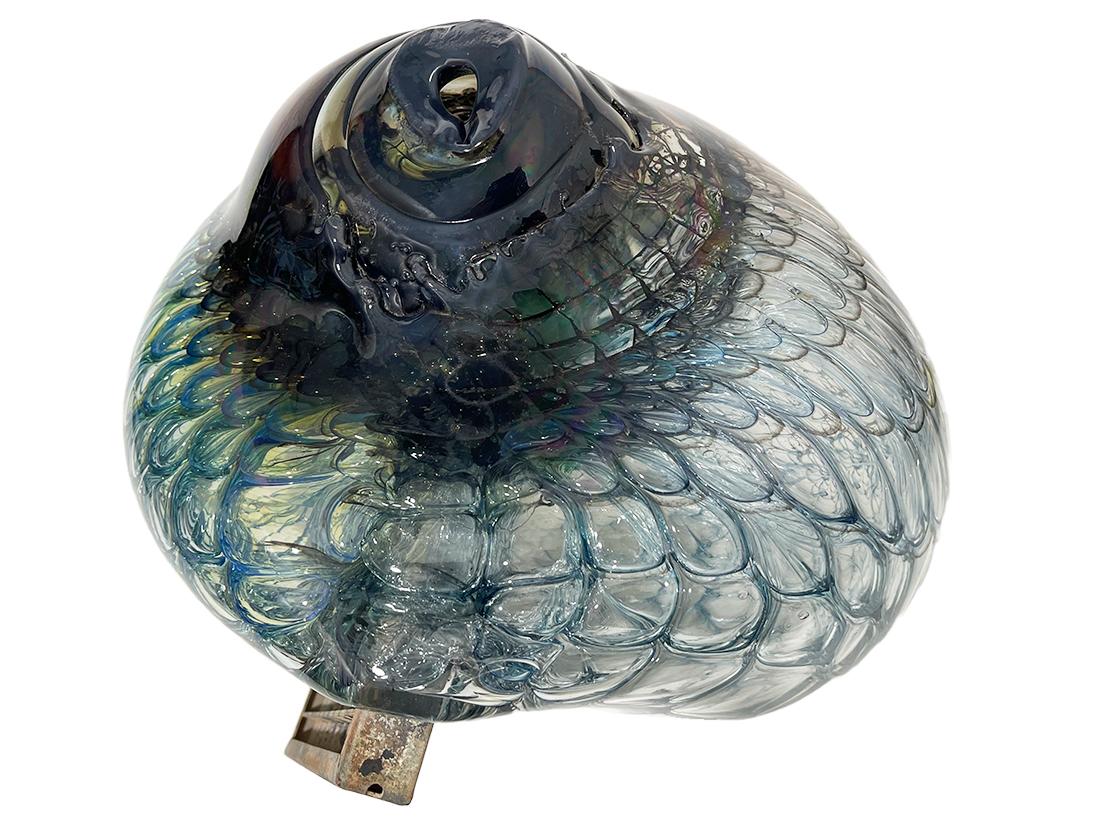 Metal Jörg F. Zimmermann German, Blown Glass Shell Sculpture For Sale
