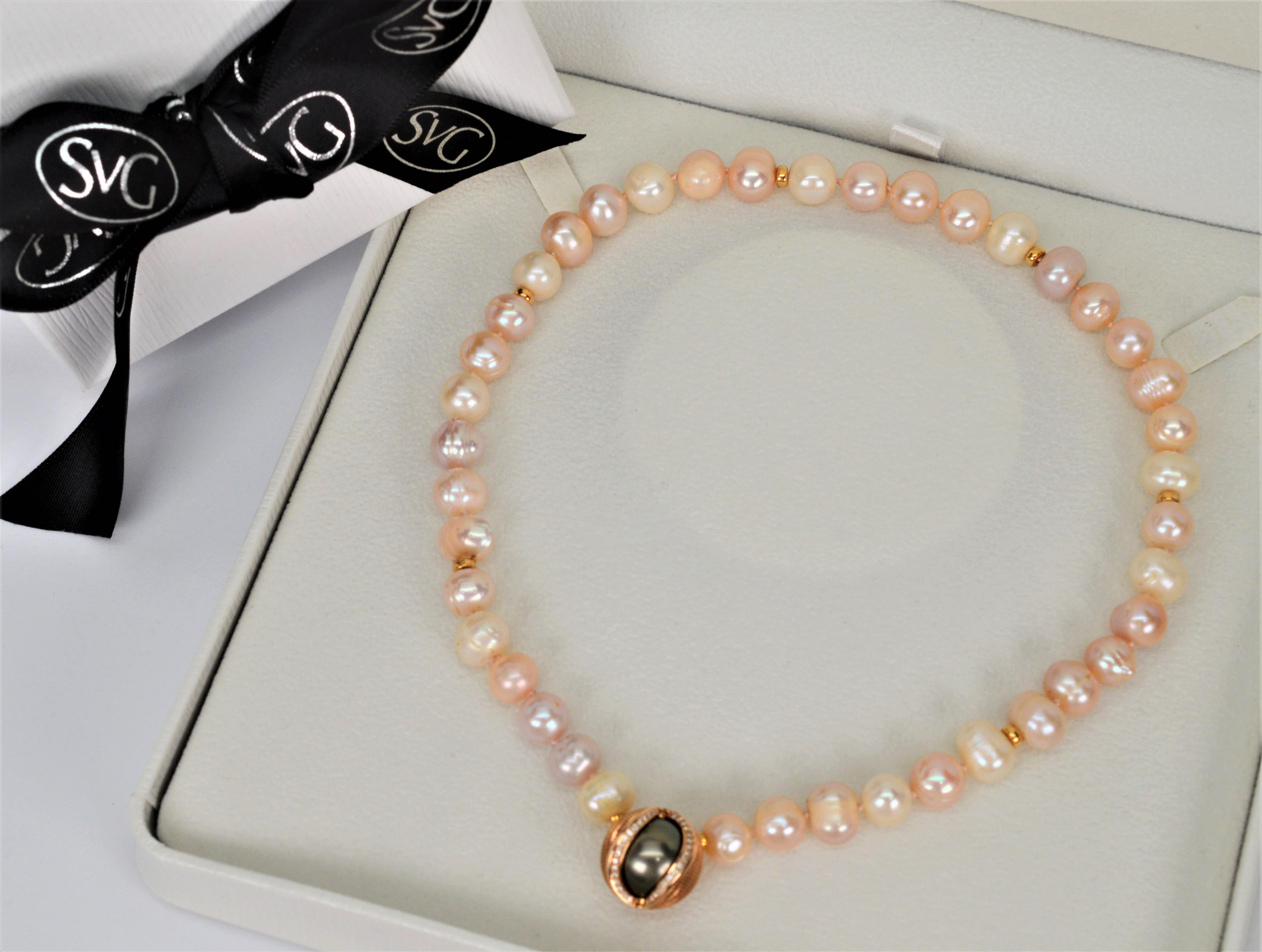 Jorg Heinz 18 Karat Gold Diamond Pearl Mystery Sphere Magic Pendant Necklace For Sale 9