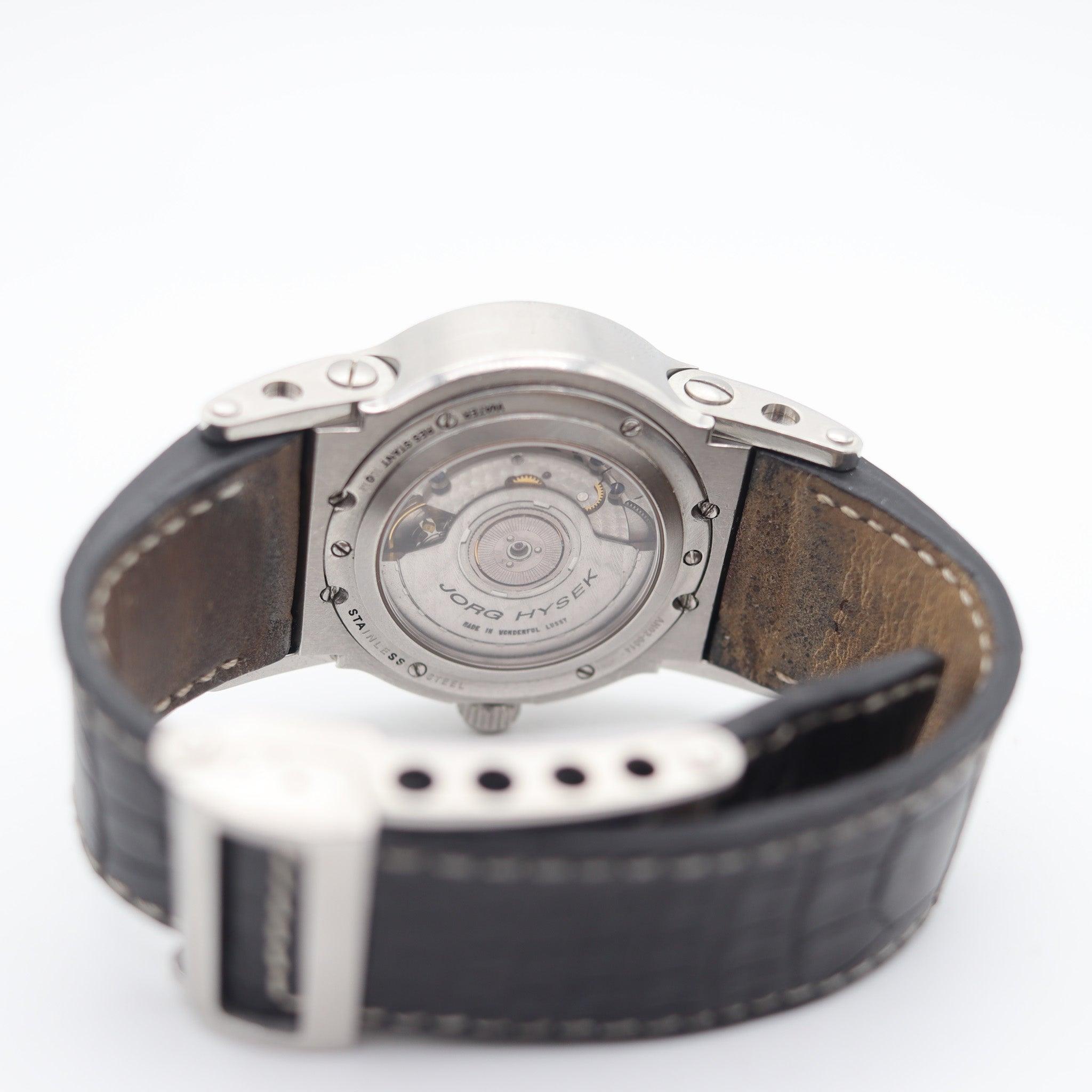 da uomo o donna JORG Hysek Automatic AN03 Orologio da polso nero in acciaio inossidabile e diamanti da 4,40 ctw in vendita