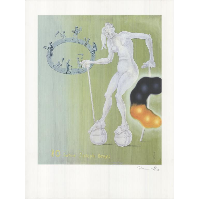 Jorg Immendorf '80 Jahre Joseph Bueys' 2000- Offset Lithograph- Signed