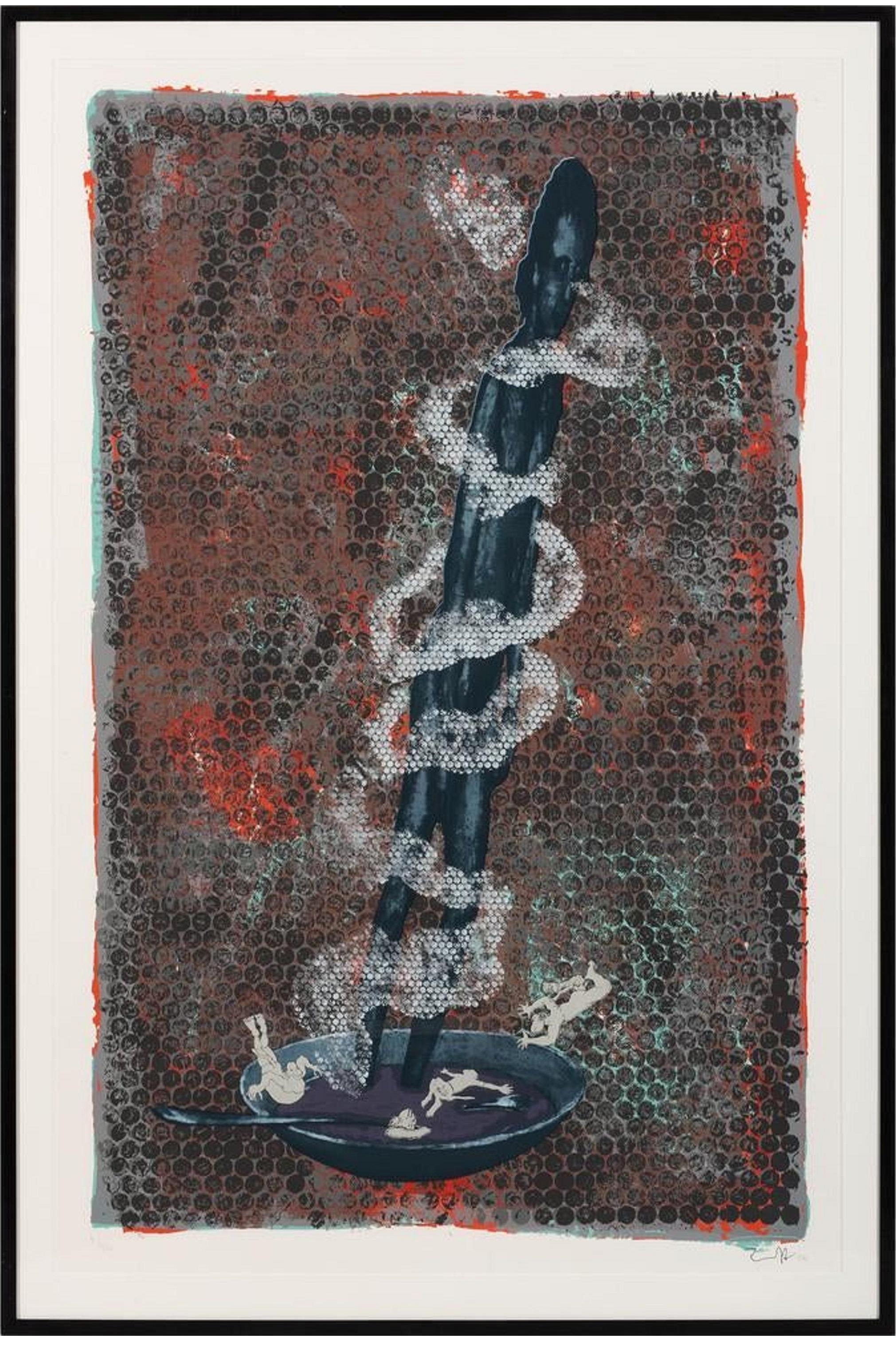 Serigrafia di grandi dimensioni Neo Figurativo Espressionista Stampa Jorg Immendorff - Print di Jörg Immendorf